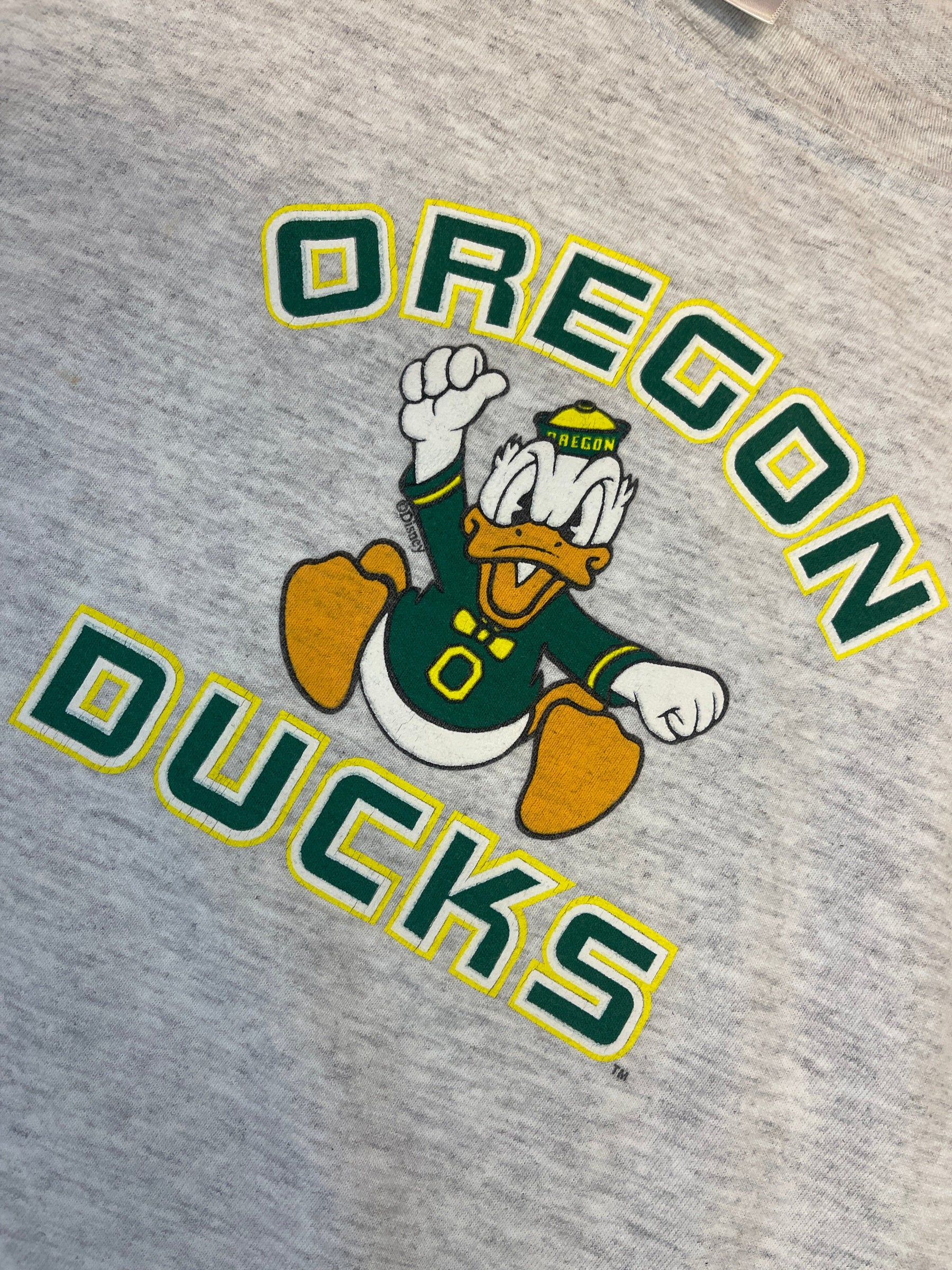 NCAA Oregon Ducks Donald Duck Heathered T-Shirt Youth Medium 10-12