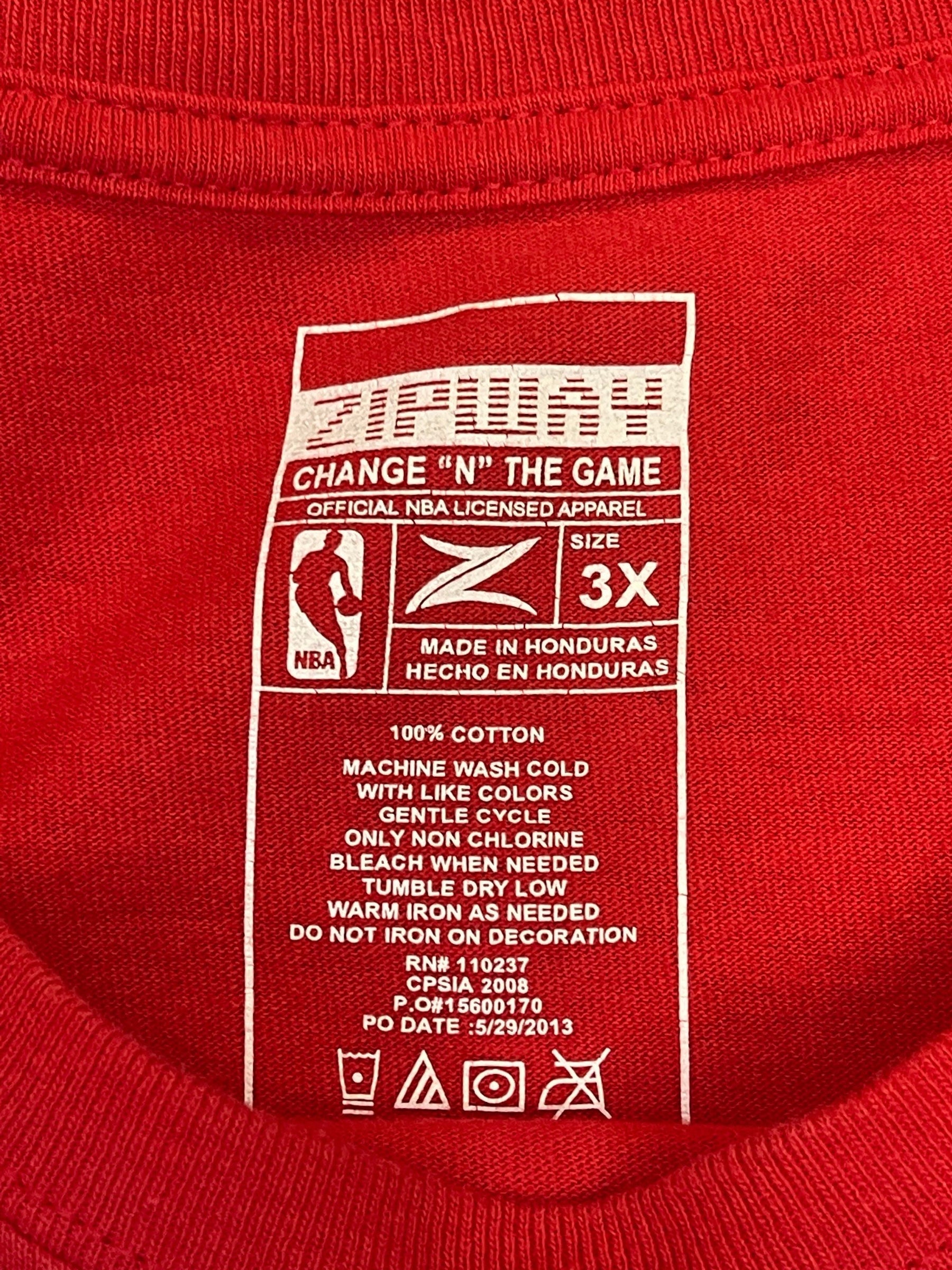 NBA Washington Wizards 100% Cotton Red T-Shirt Men's 3X-Large