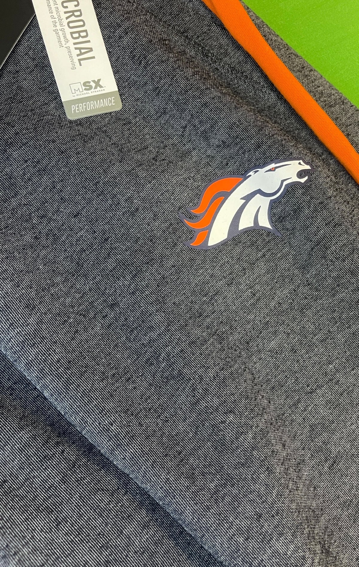 NFL Denver Broncos MSX Heathered Grey Side Stripe Joggers Men's 2X-Large NWT