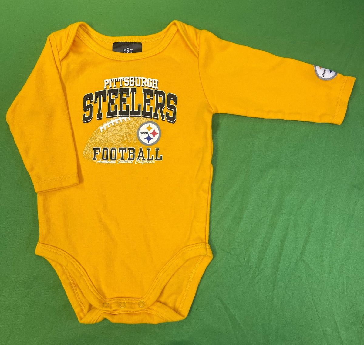 NFL Pittsburgh Steelers 100% Cotton L/S Infant Bodysuit/Vest 3-6 Months