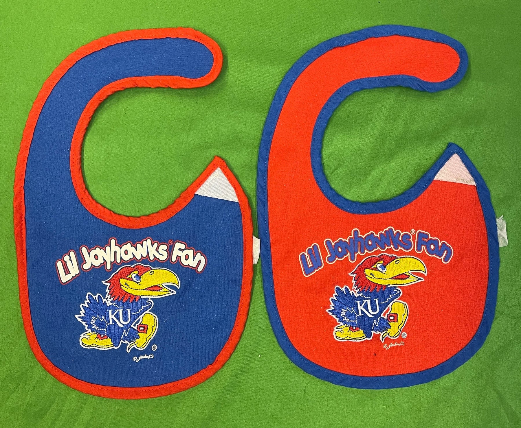 NCAA Kansas Jayhawks Set of 2 Terrycloth Baby Infant Bibs OSFM