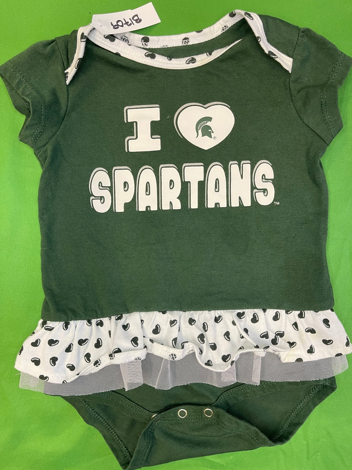 NCAA Michigan State Spartans Infant Baby Skirted Bodysuit/Vest 6-9 Months