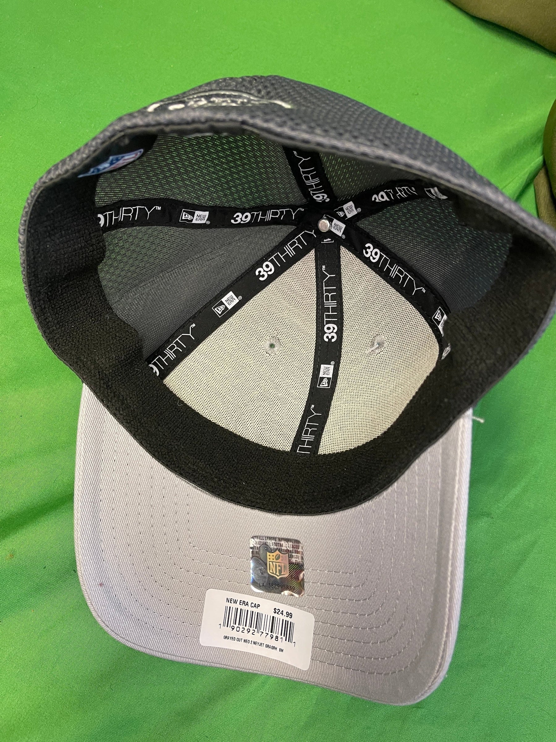 NFL New York Jets New Era 39THIRTY Greyscale Fitted Hat/Cap Small/Medium NWT