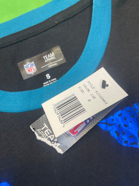 NFL Jacksonville Jaguars Shiny Black Colourblock T-Shirt Women's Small NWT