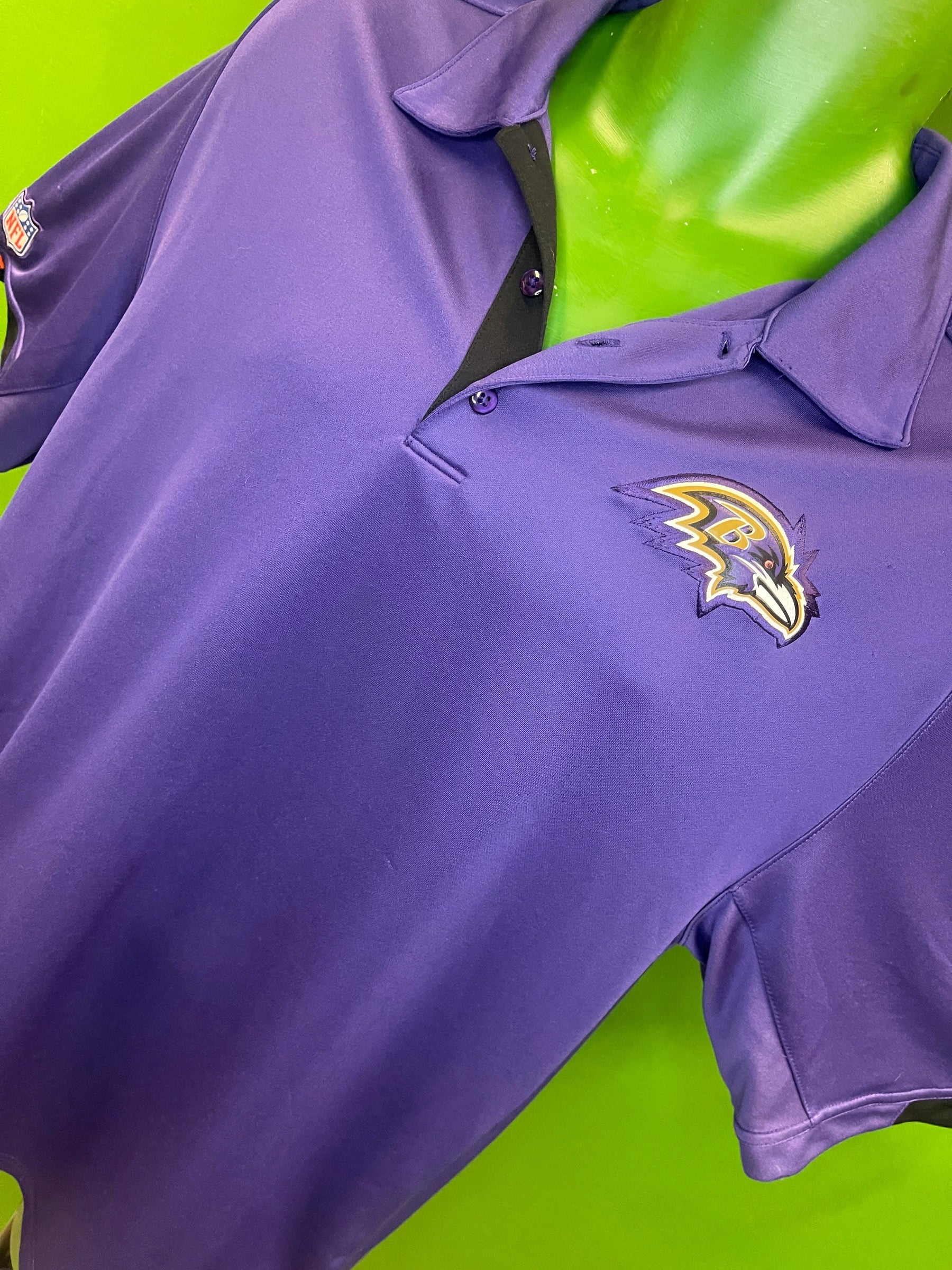 NFL Baltimore Ravens Dri-Fit Purple Polo Shirt Men's Large