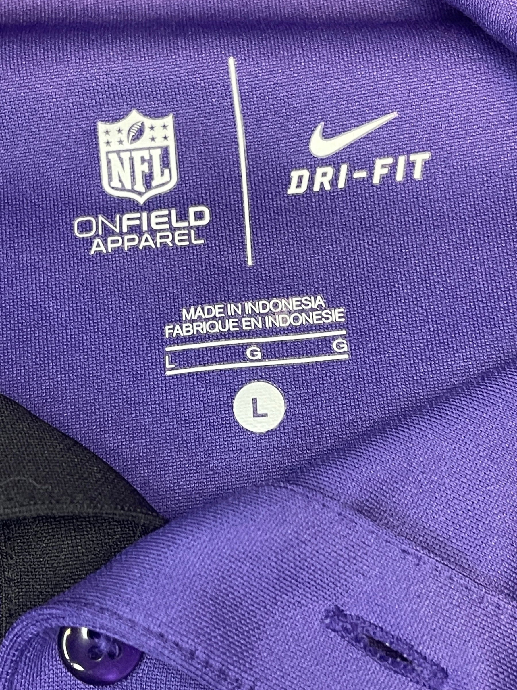 NFL Baltimore Ravens Dri-Fit Purple Polo Shirt Men's Large