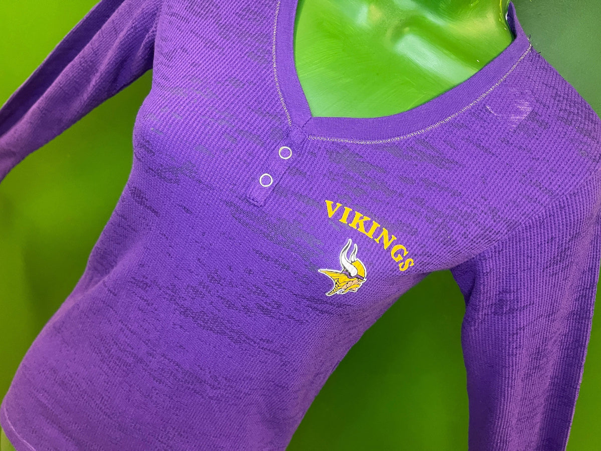 NFL Minnesota Vikings Sheer Waffle Fabric L/S T-Shirt Women's Small