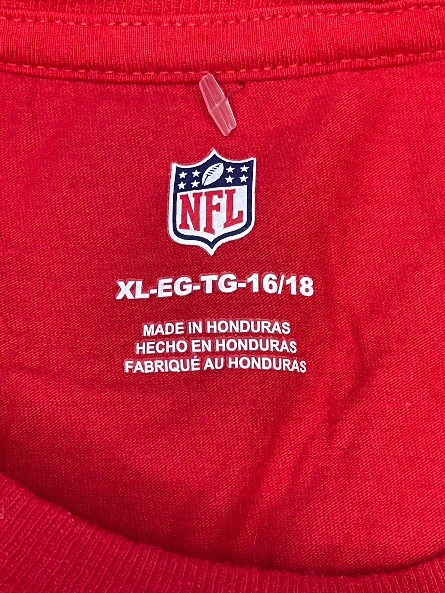 NFL Kansas City Chiefs 100% Cotton Red T-Shirt Youth X-Large 16-18