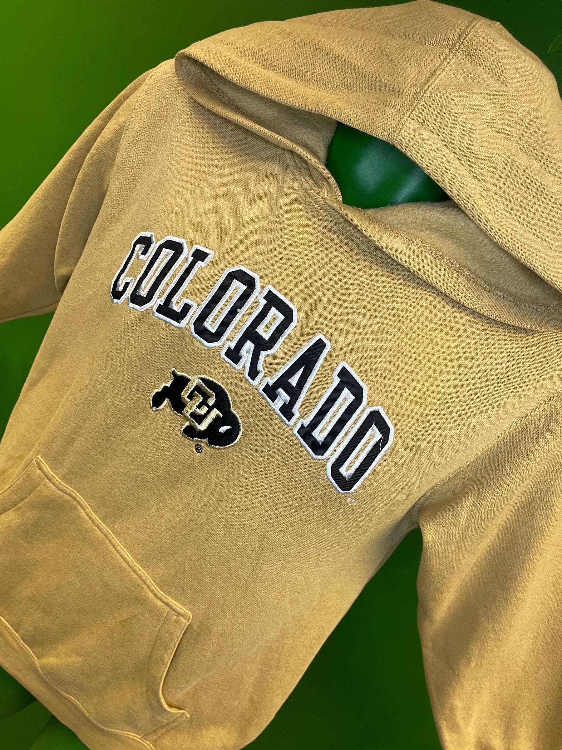 NCAA Colorado Buffaloes Yellow Ochre Pullover Hoodie Youth Medium 10-12