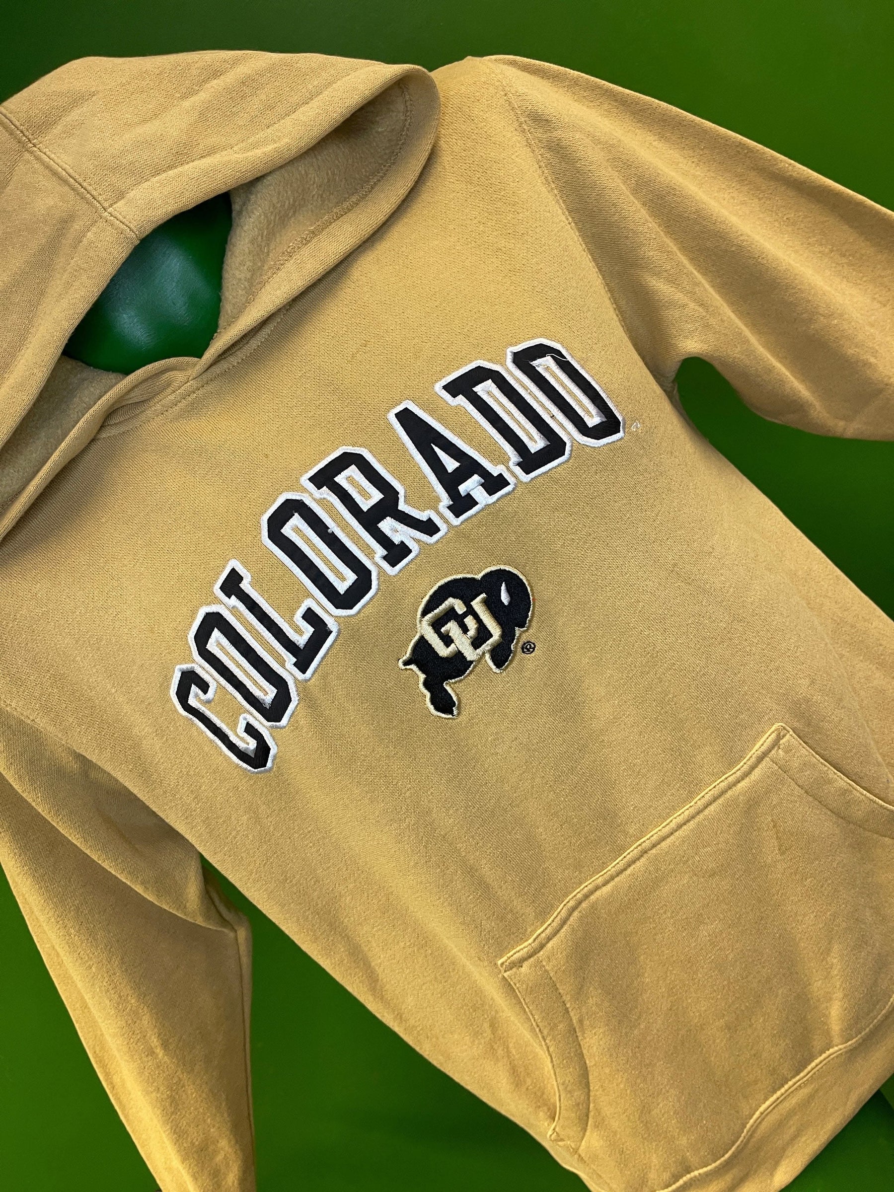 NCAA Colorado Buffaloes Yellow Ochre Pullover Hoodie Youth Medium 10-12