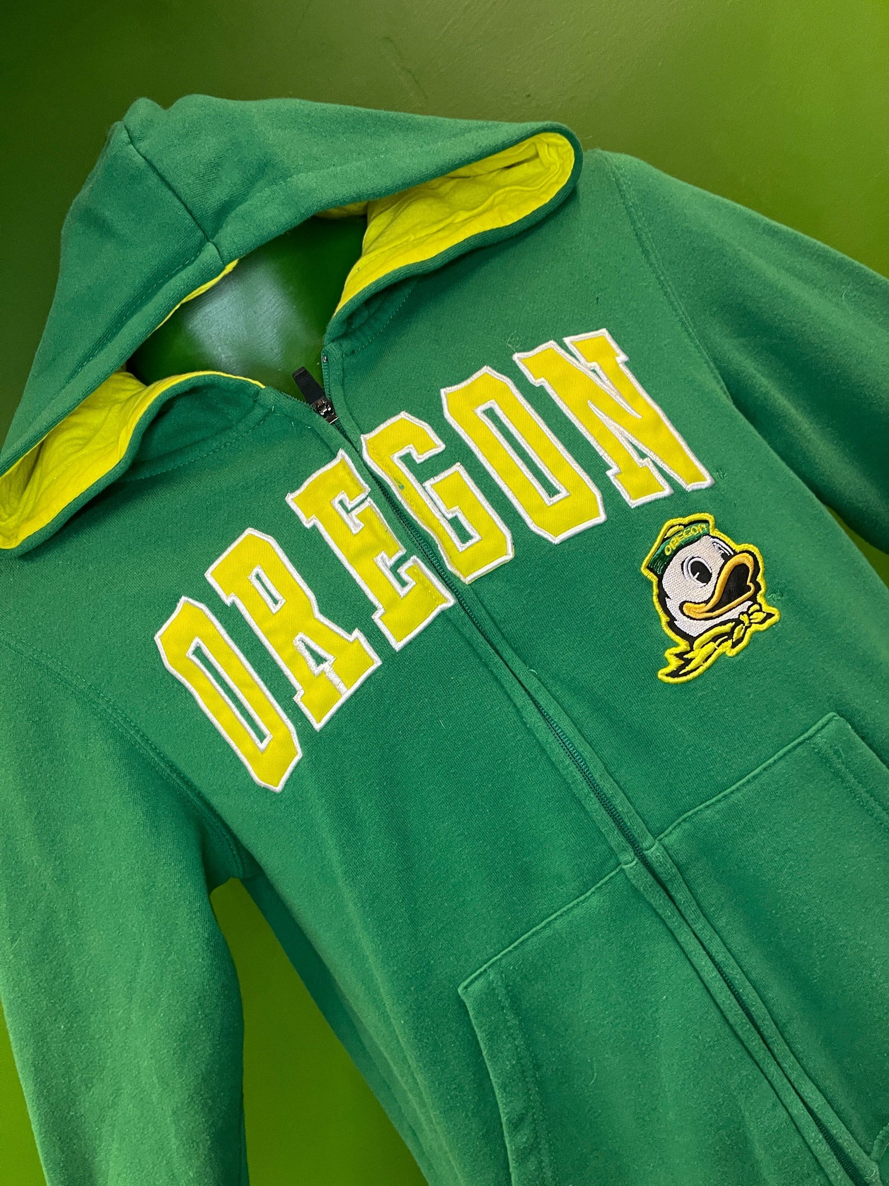 NCAA Oregon Ducks Stitched Full-Zip Hoodie Youth Medium 12-14