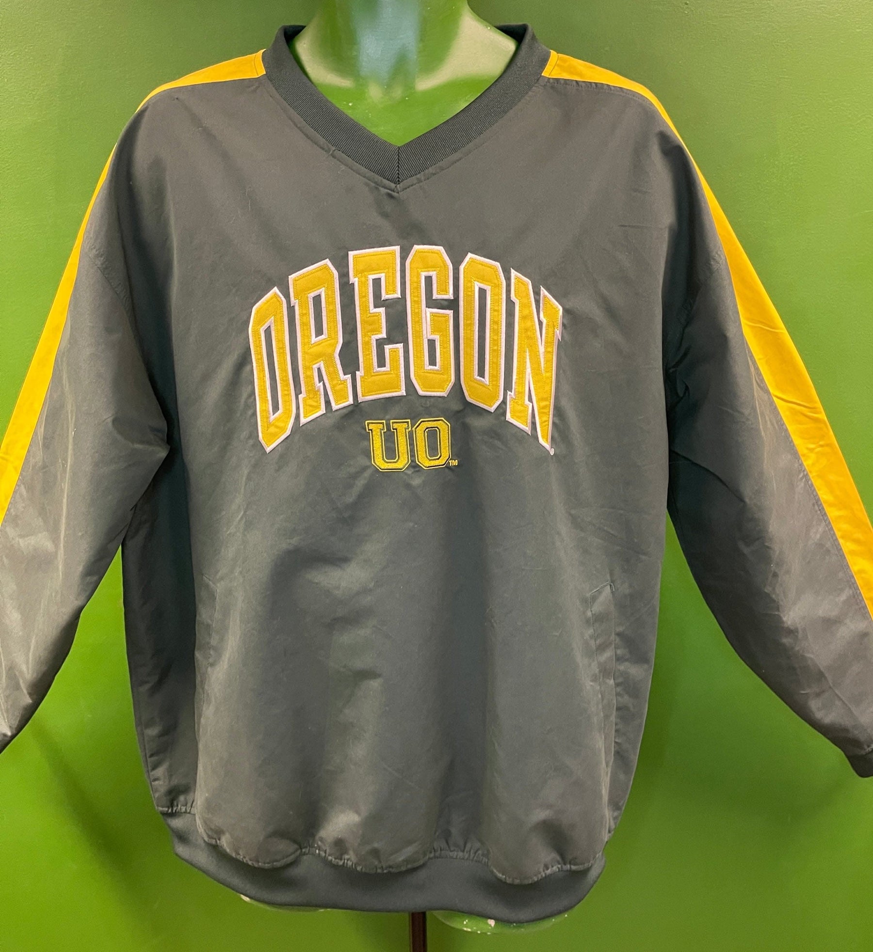 NCAA Oregon Ducks Side Zip Woven Pullover Sweatshirt Men's Large