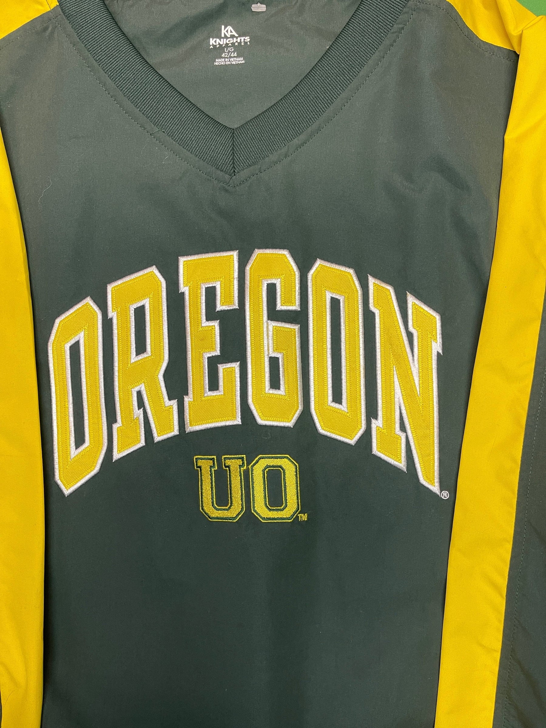 NCAA Oregon Ducks Side Zip Woven Pullover Sweatshirt Men's Large