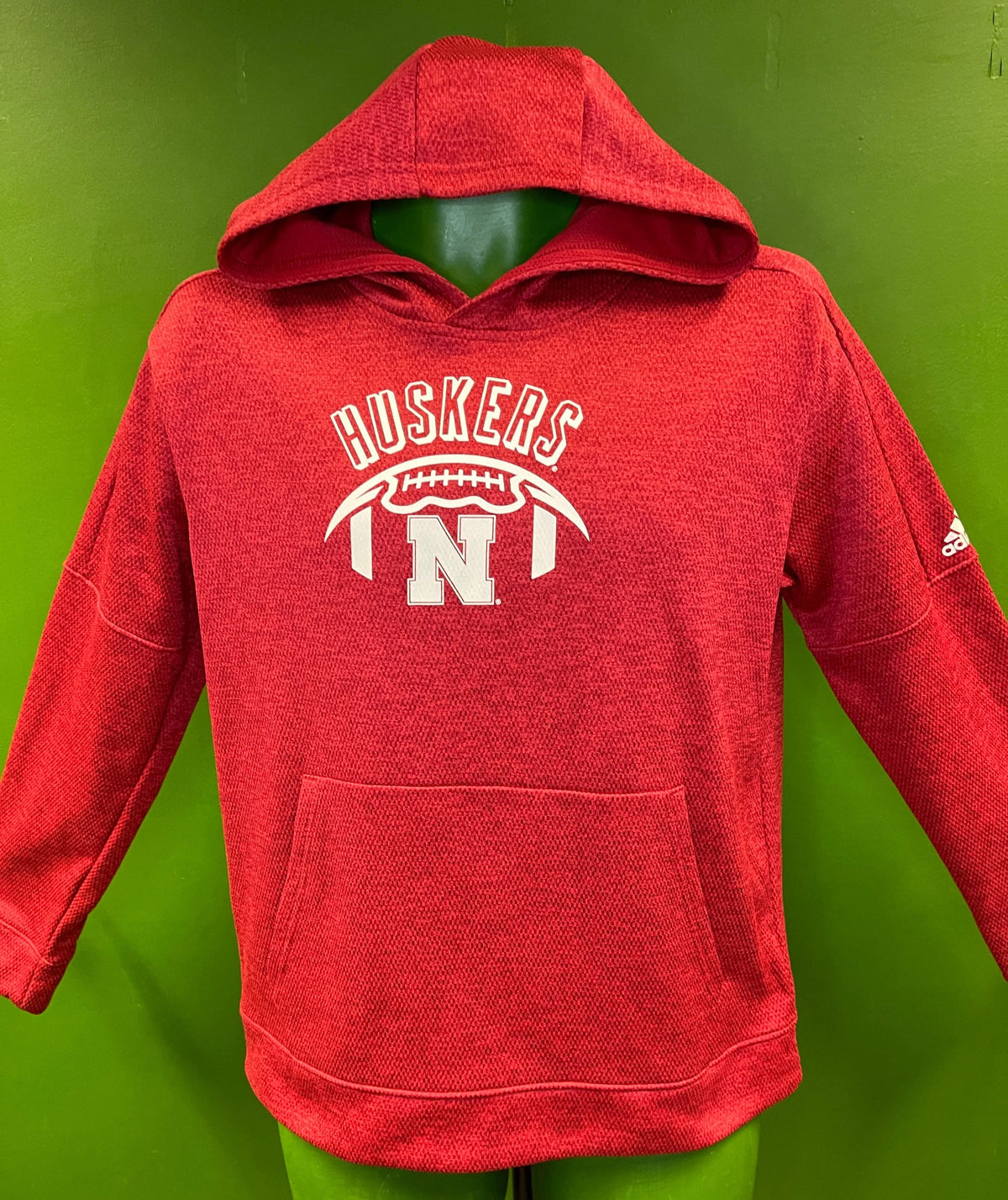 NCAA Nebraska Cornhuskers Heathered Red Pullover Hoodie Youth X-Large 18
