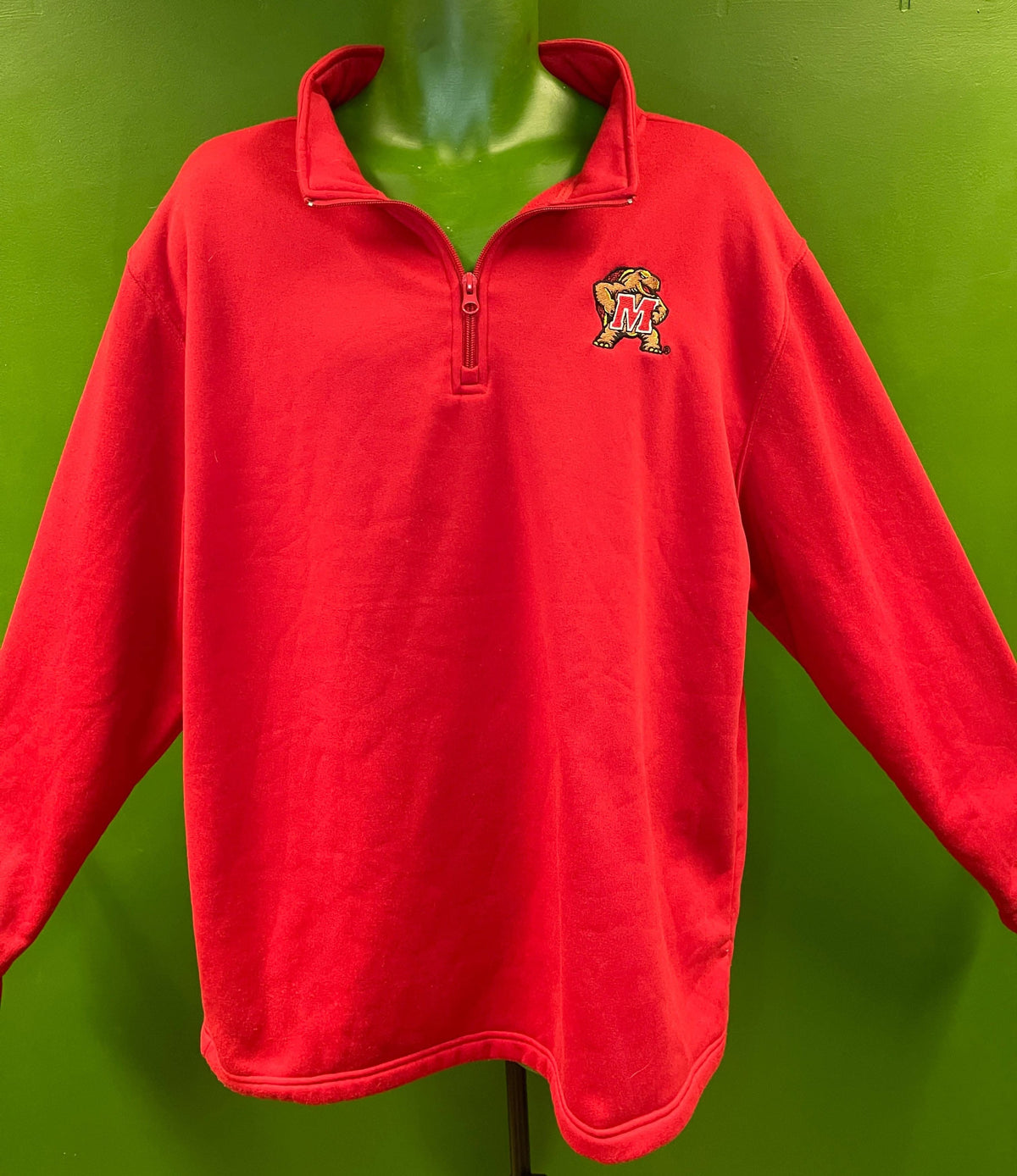 NCAA Maryland Terrapins Red 1/4 Zip Pullover Men's 2X-Large