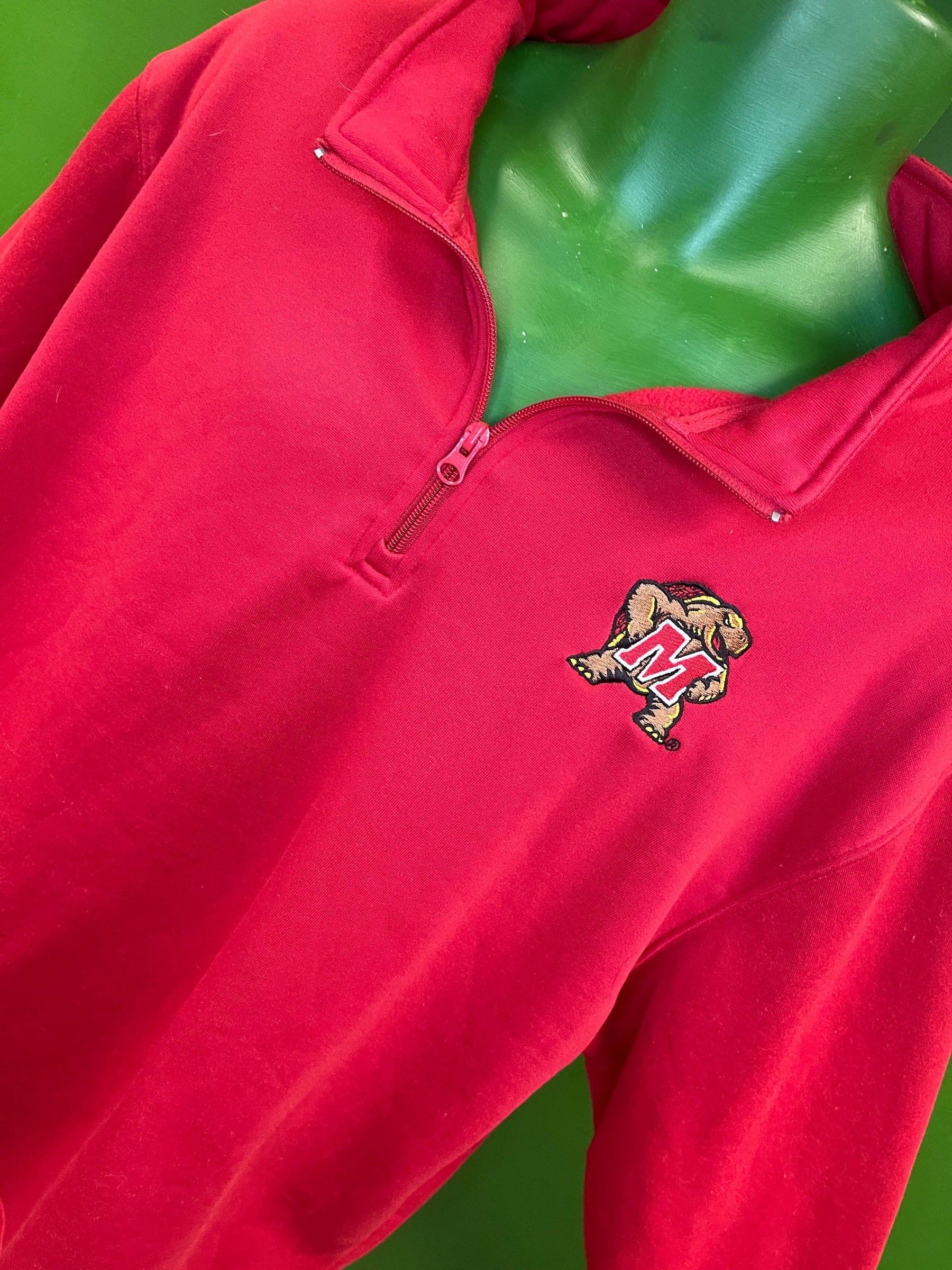NCAA Maryland Terrapins Red 1/4 Zip Pullover Men's 2X-Large