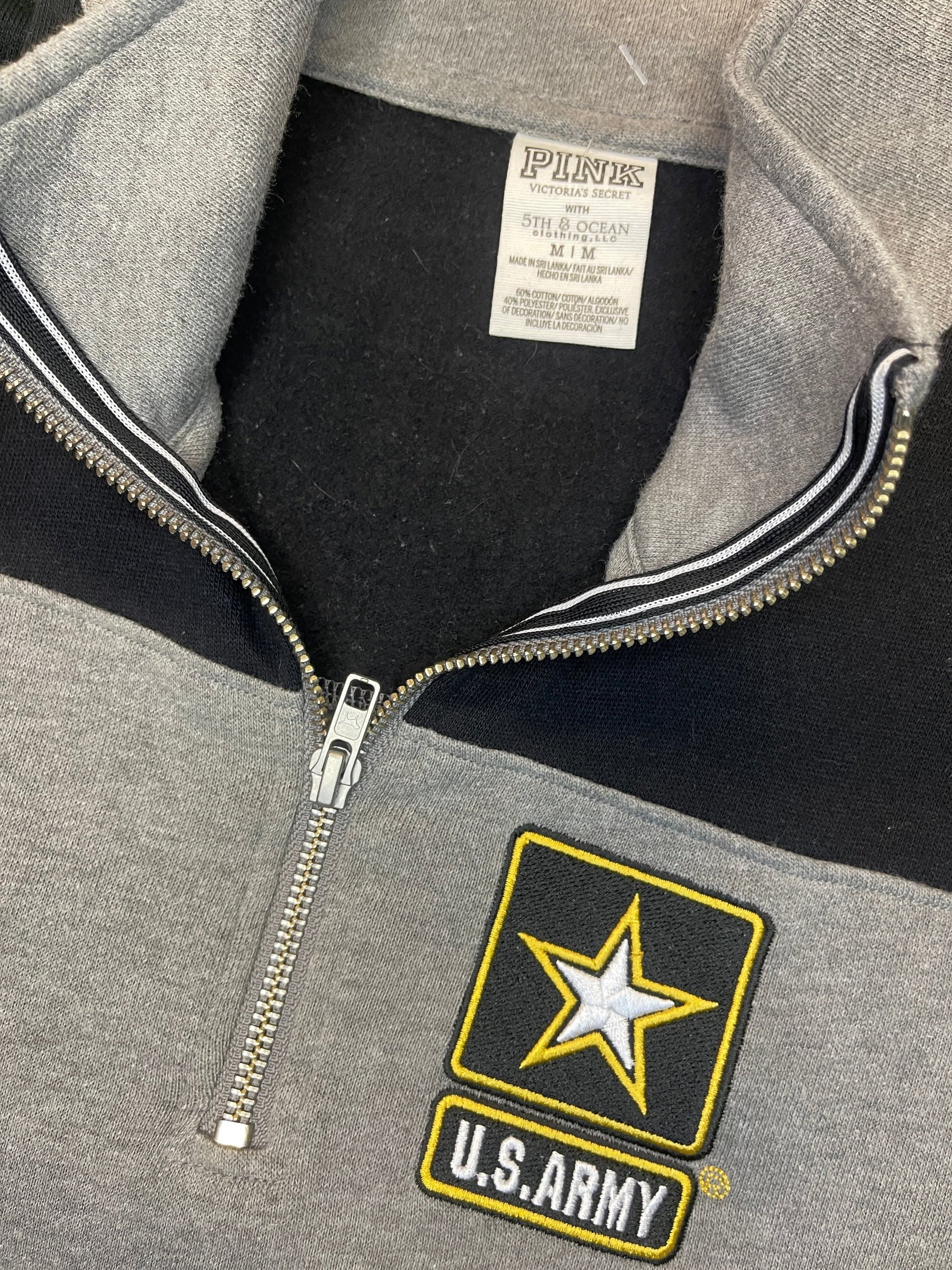 NCAA US Army Black Knights Victoria's Secret PINK 1/4 Zip Pullover Women's Medium