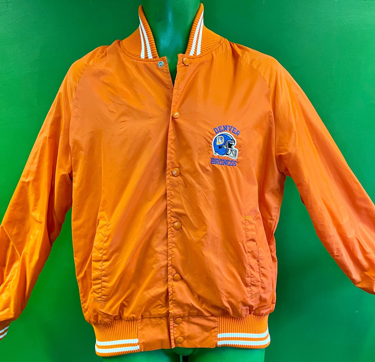 NFL Denver Broncos Champion Vintage Bright Orange Bomber Jacket  Men's Medium