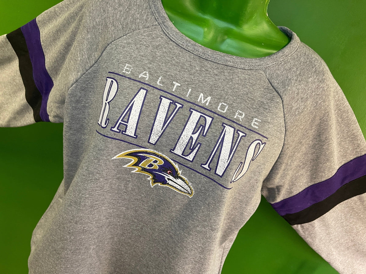 NFL Baltimore Ravens Soft Heathered Grey L/S Sweatshirt Women's Medium NWT