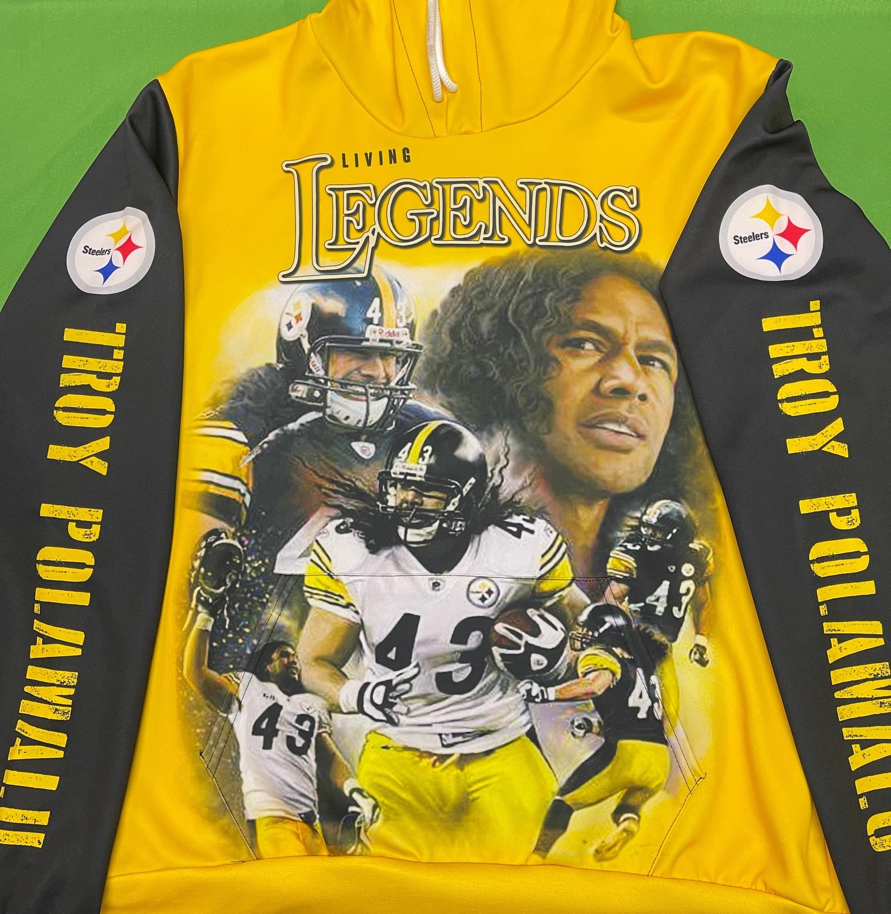 NFL Pittsburgh Steelers Troy Polamalu #43 Hall of Fame Hoodie Men's X-Large