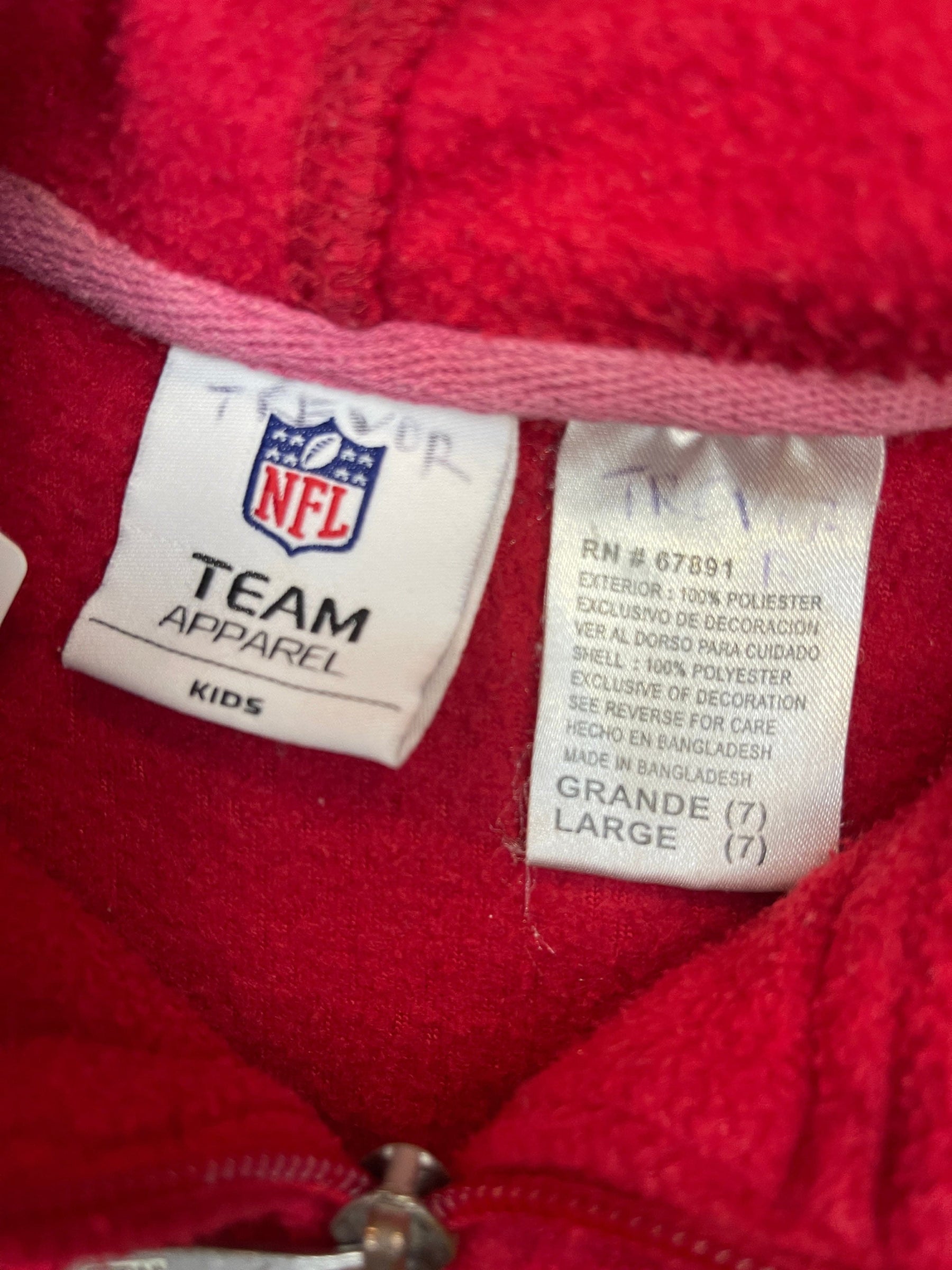 NFL Tampa Bay Buccaneers Fleece Full Zip Hoodie Youth Small 7