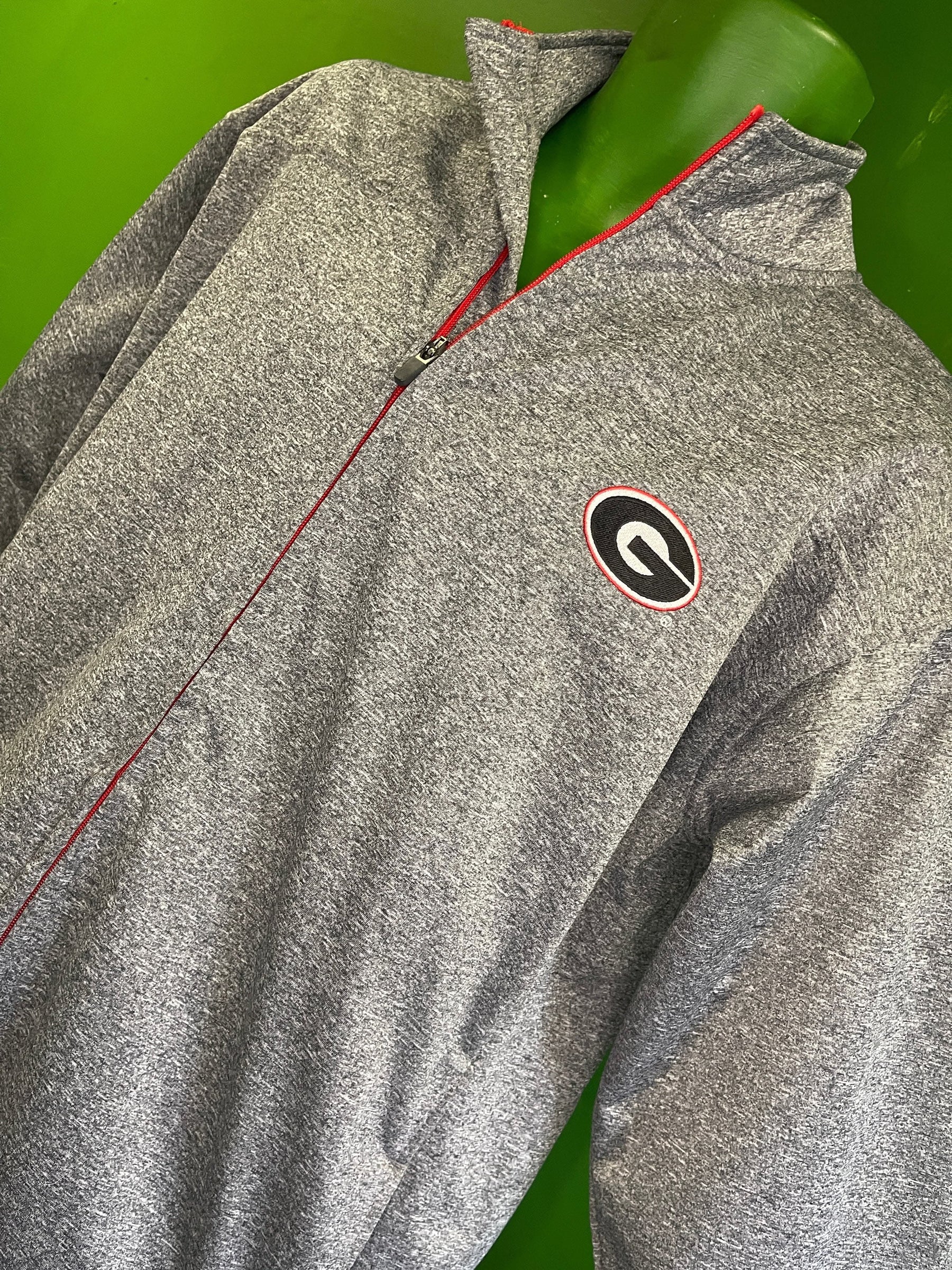 NCAA Georgia Bulldogs Heathered Grey Full-Zip Jacket Men's Large