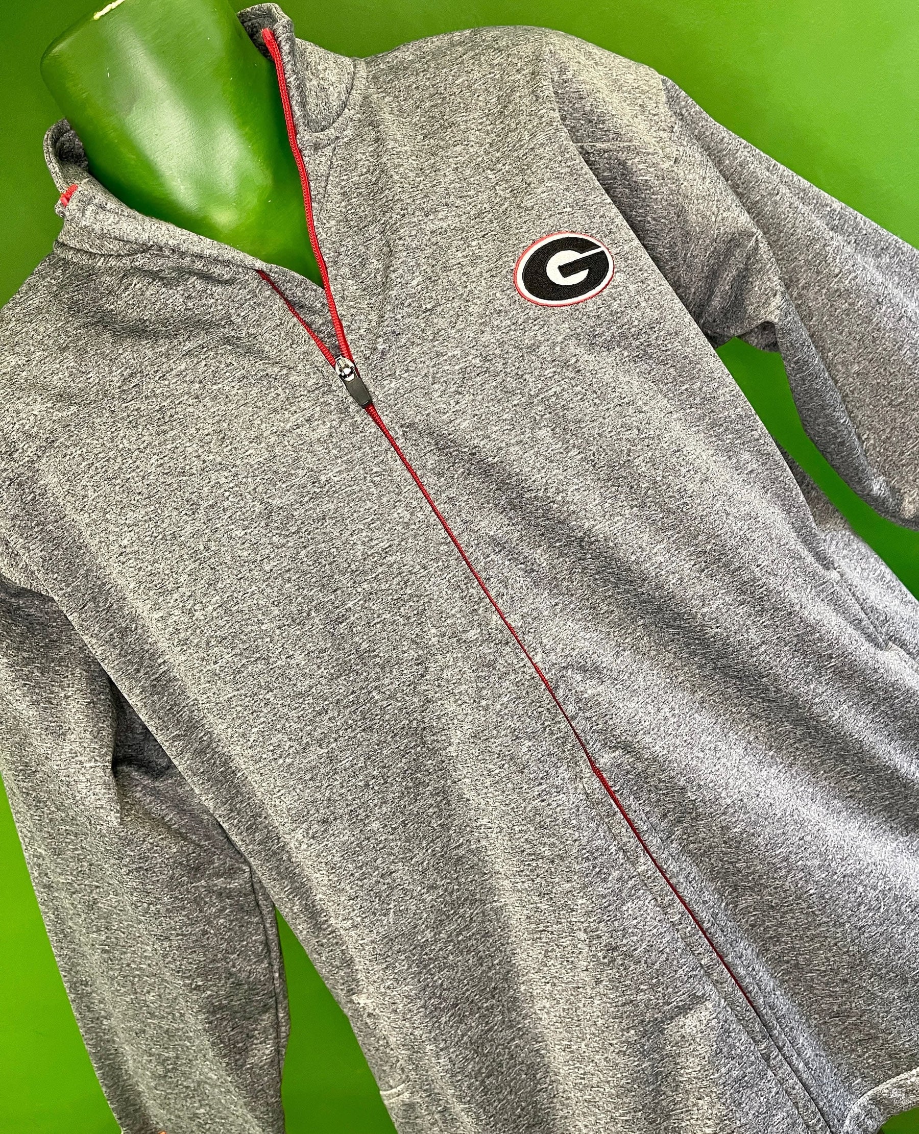 NCAA Georgia Bulldogs Heathered Grey Full-Zip Jacket Men's Large