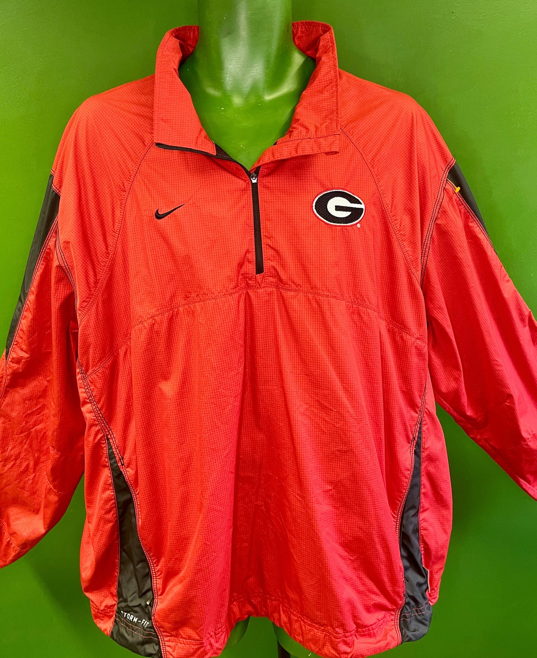 NCAA Georgia Bulldogs Storm-Fit 1/4 Zip Pullover Windbreaker Men's X-Large