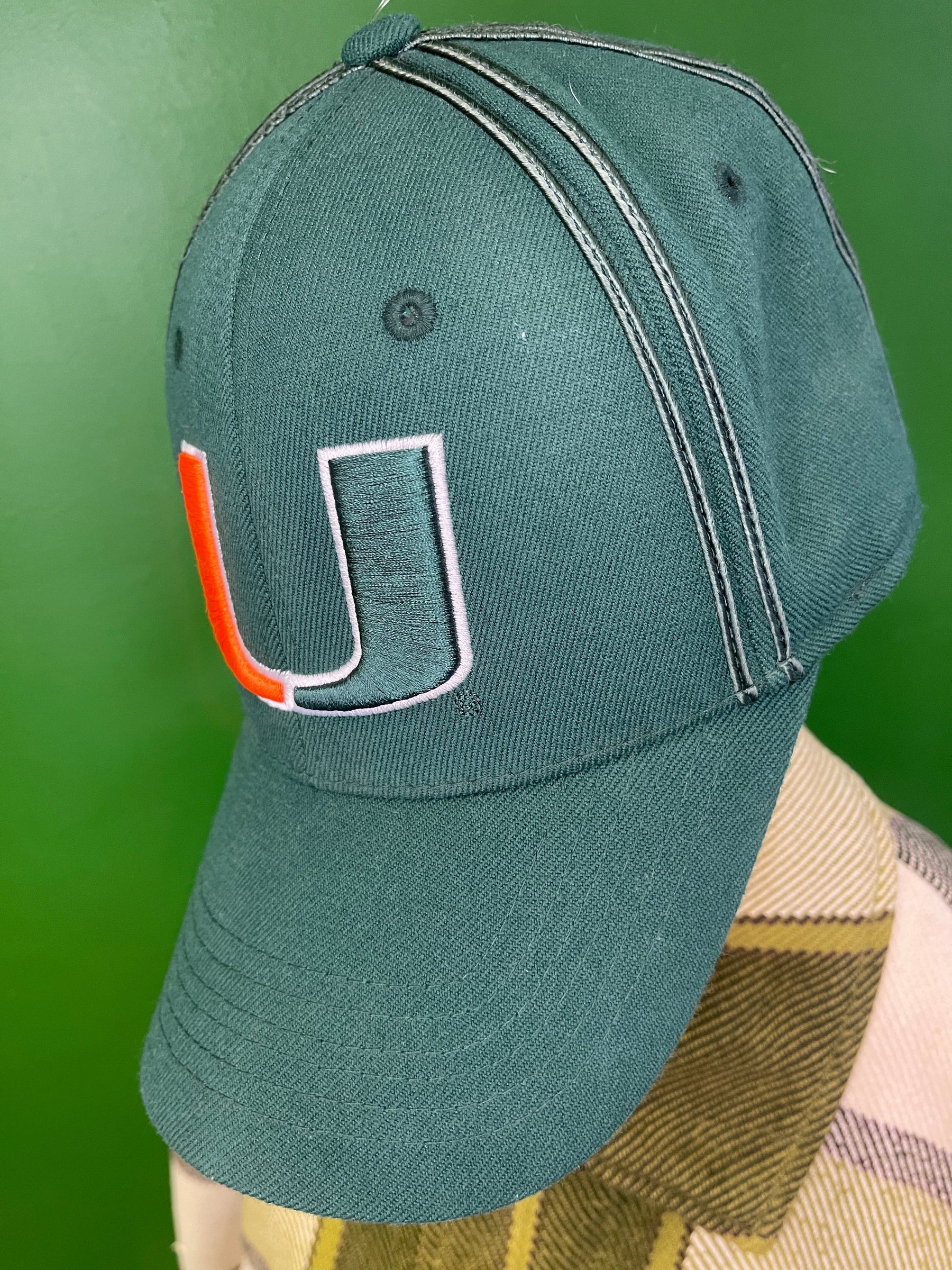 NCAA Miami Hurricanes Green Stretch Fit Hat/Cap OSFM