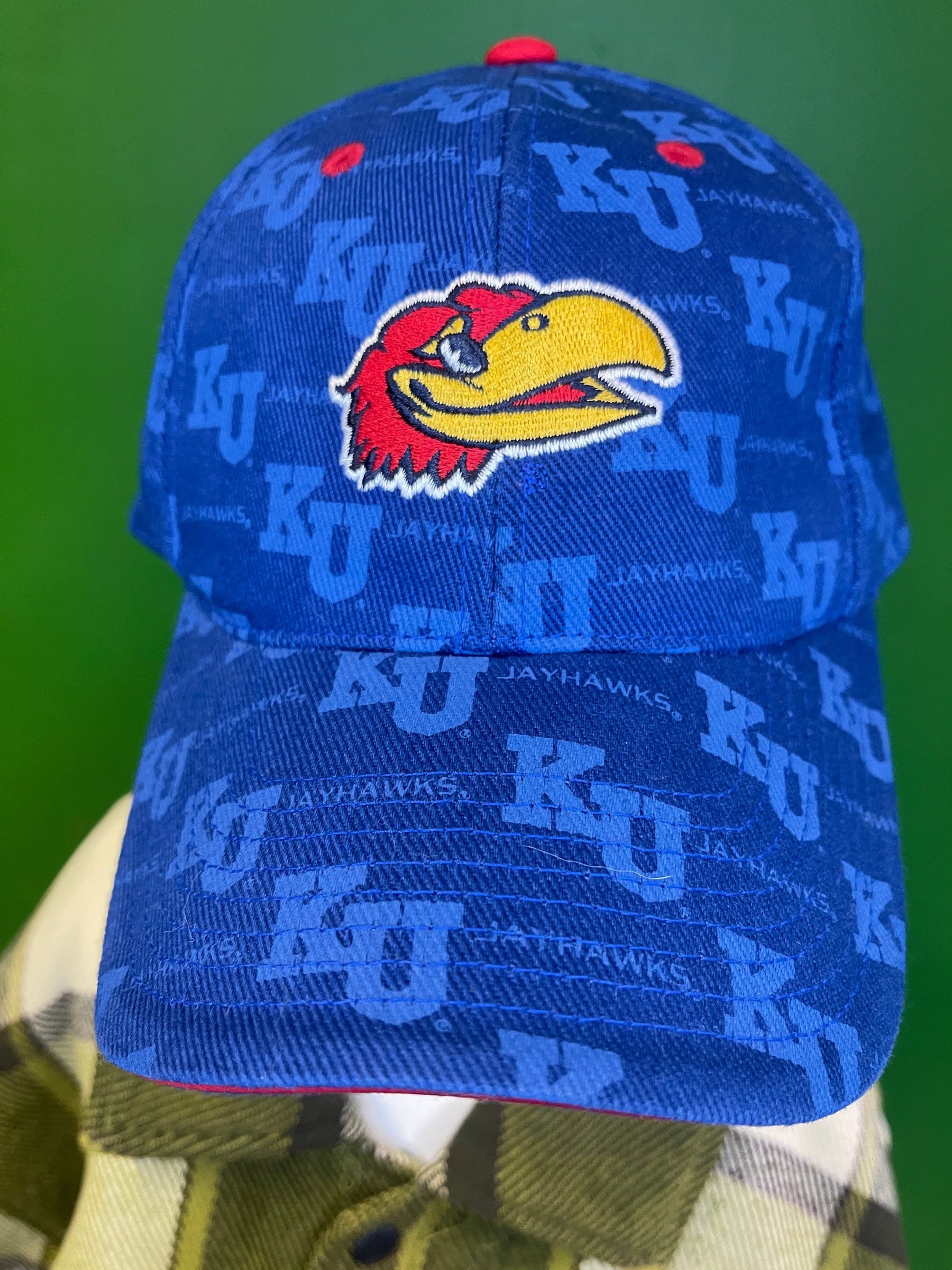 NCAA Kansas Jayhawks KU Pattern Adjustable Hat/Cap OSFM