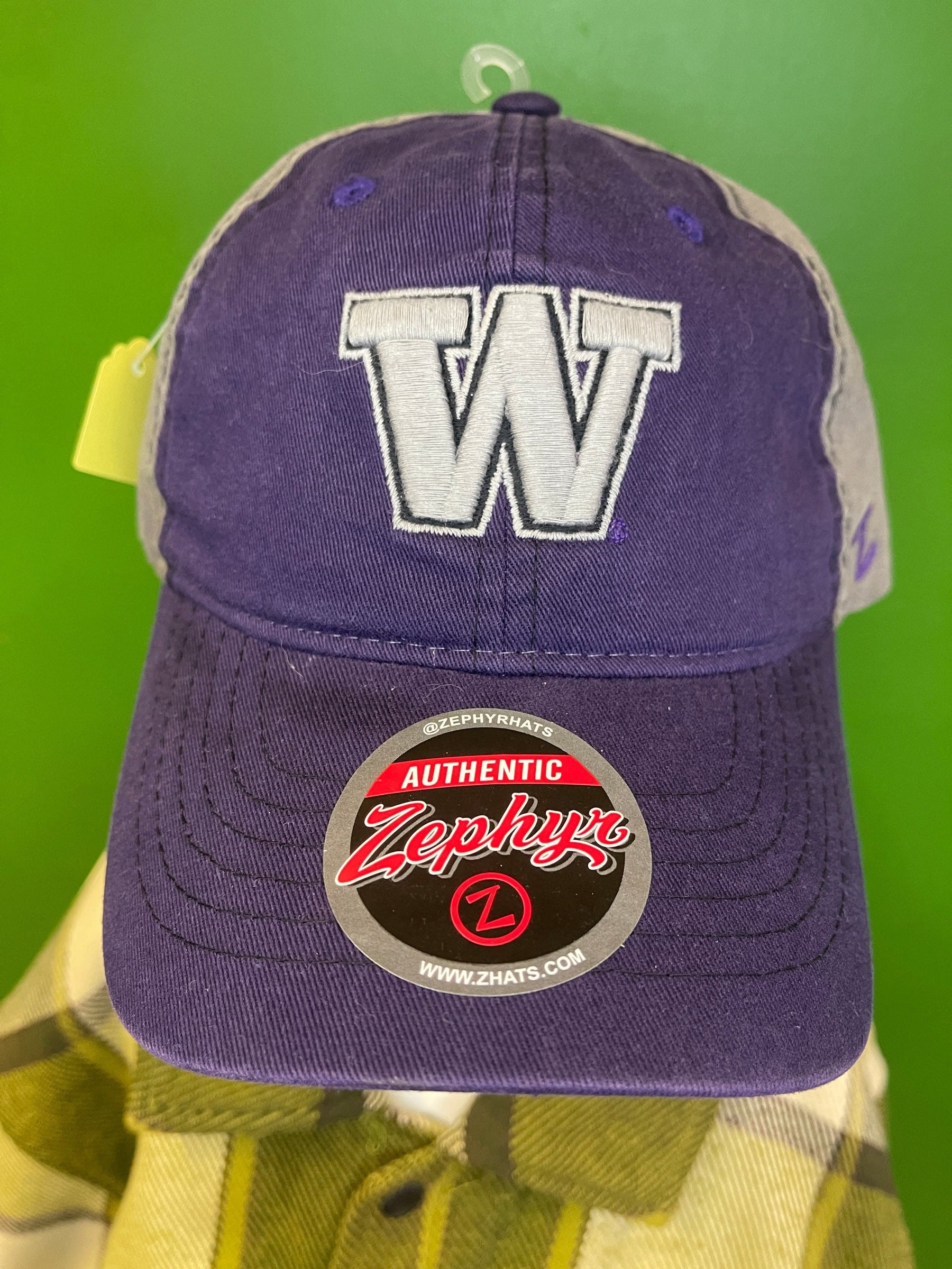 NCAA Washington Huskies Zephyr 100% Cotton Strapback Hat/Cap OSFM NWT