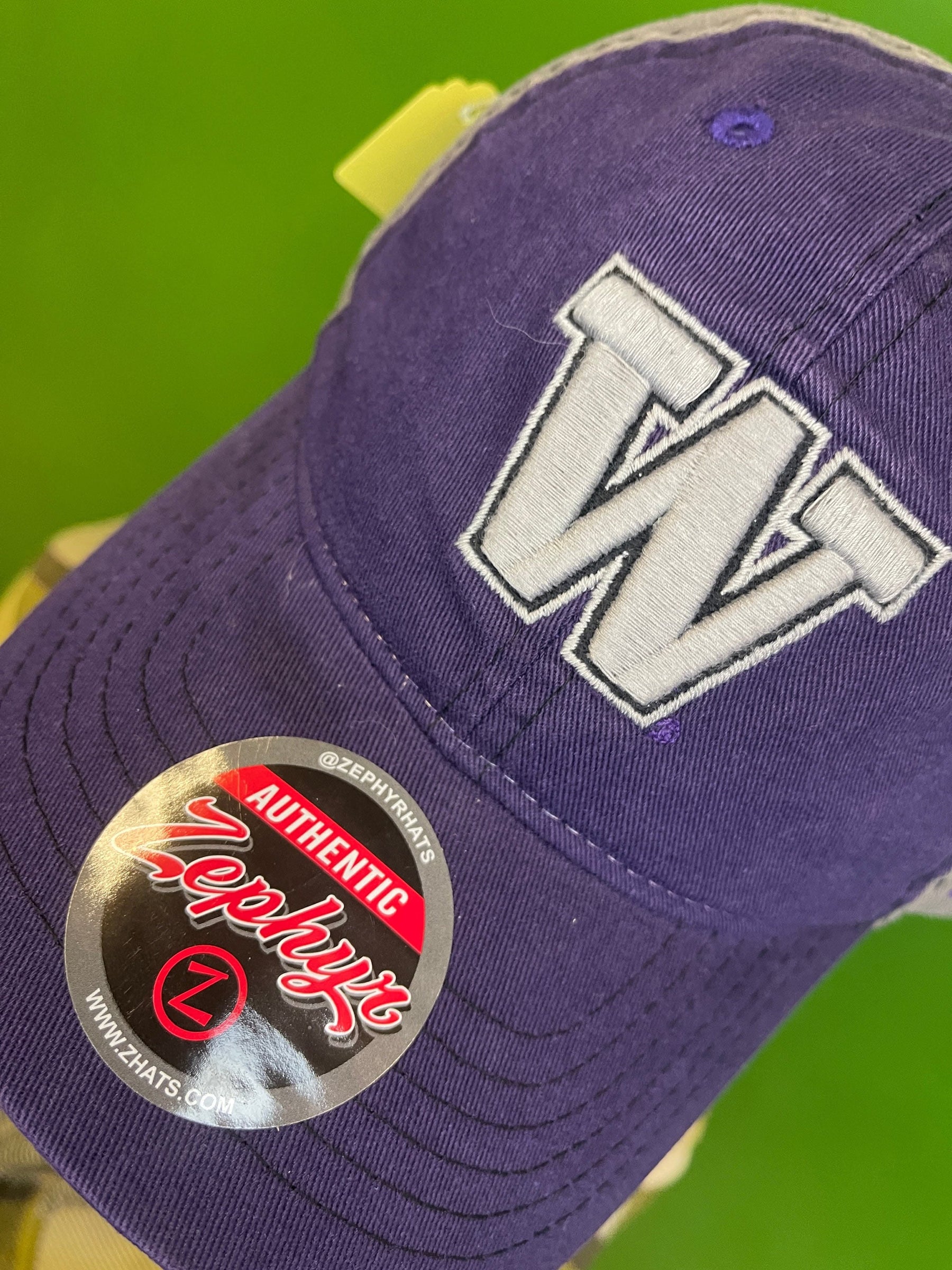 NCAA Washington Huskies Zephyr 100% Cotton Strapback Hat/Cap OSFM NWT