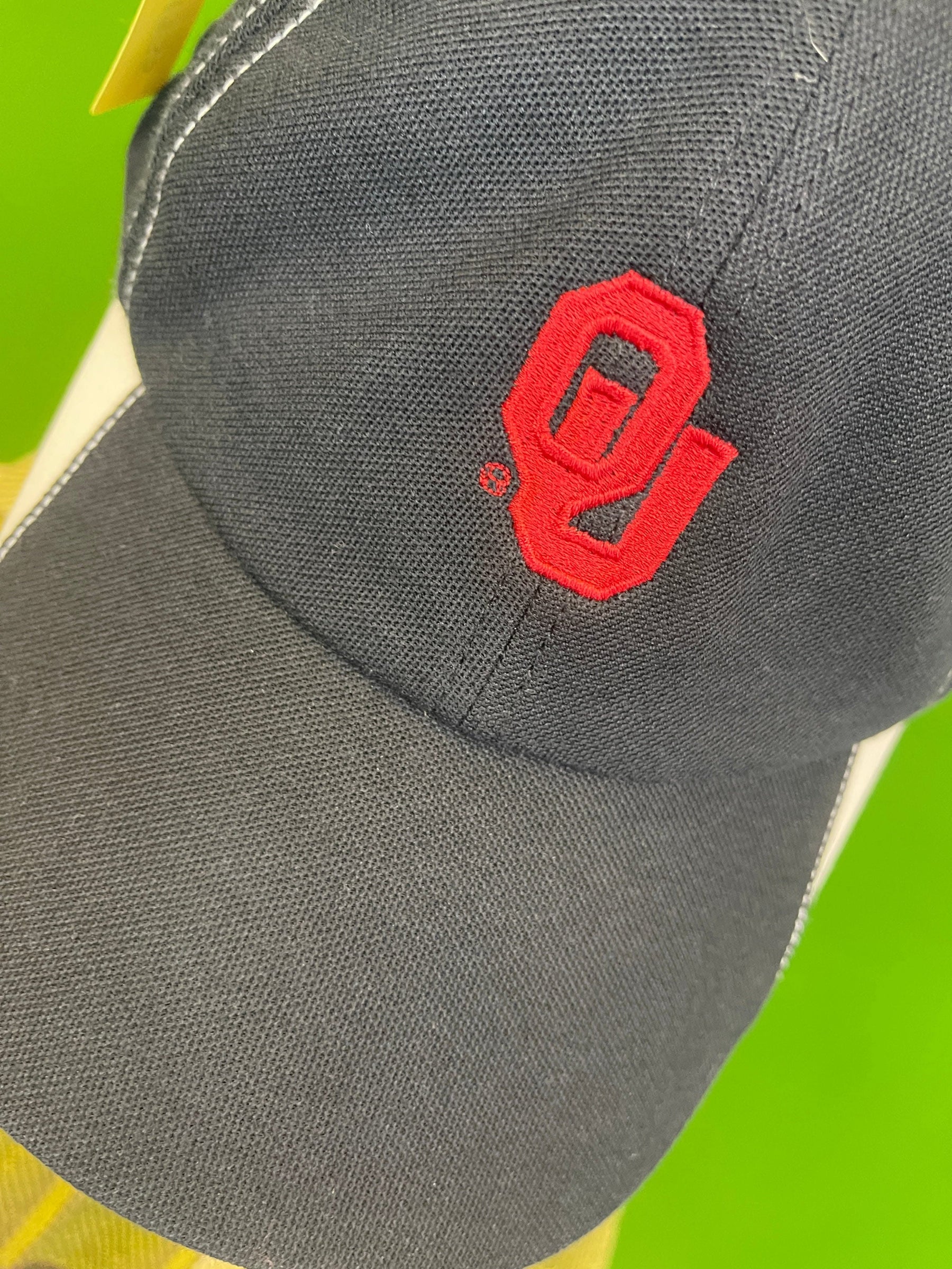 NCAA Oklahoma Sooners Unstructured Black Strapback Hat/Cap OSFM