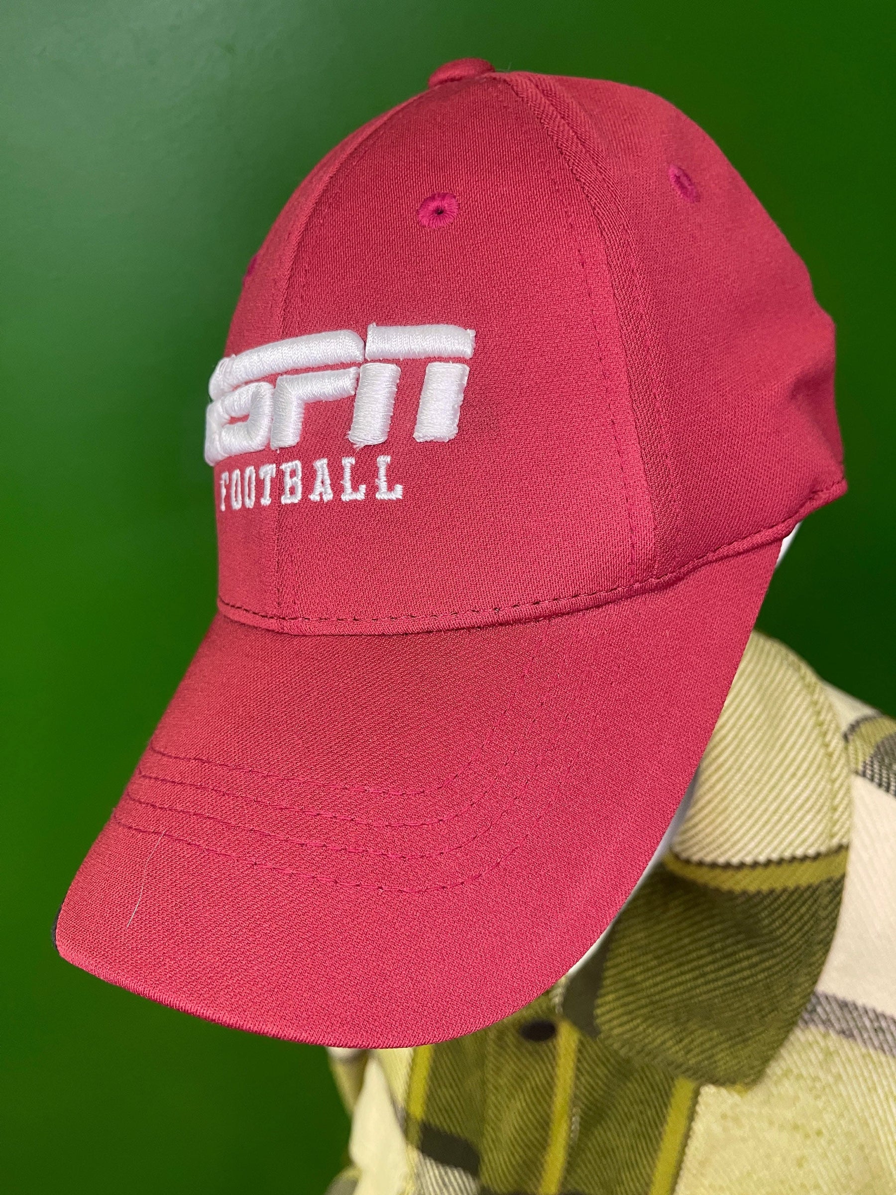 ESPN Football Red Stretch Fit Hat/Cap Small/Medium
