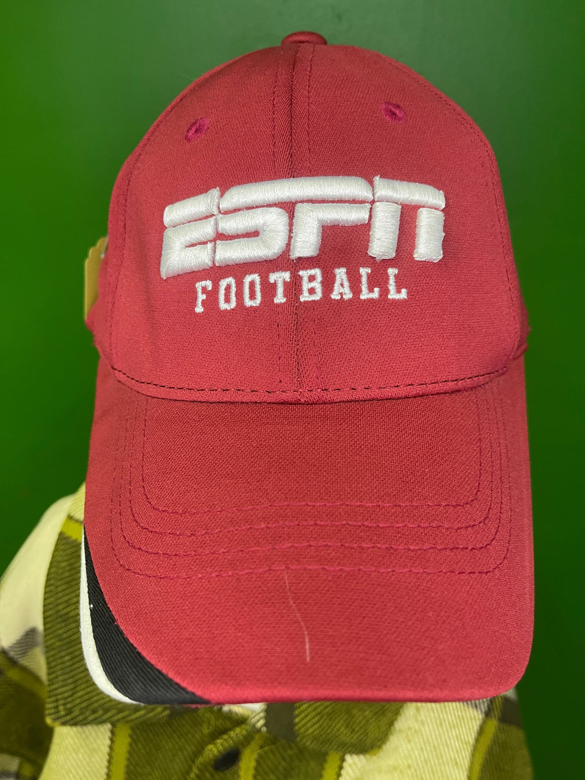 ESPN Football Red Stretch Fit Hat/Cap Small/Medium