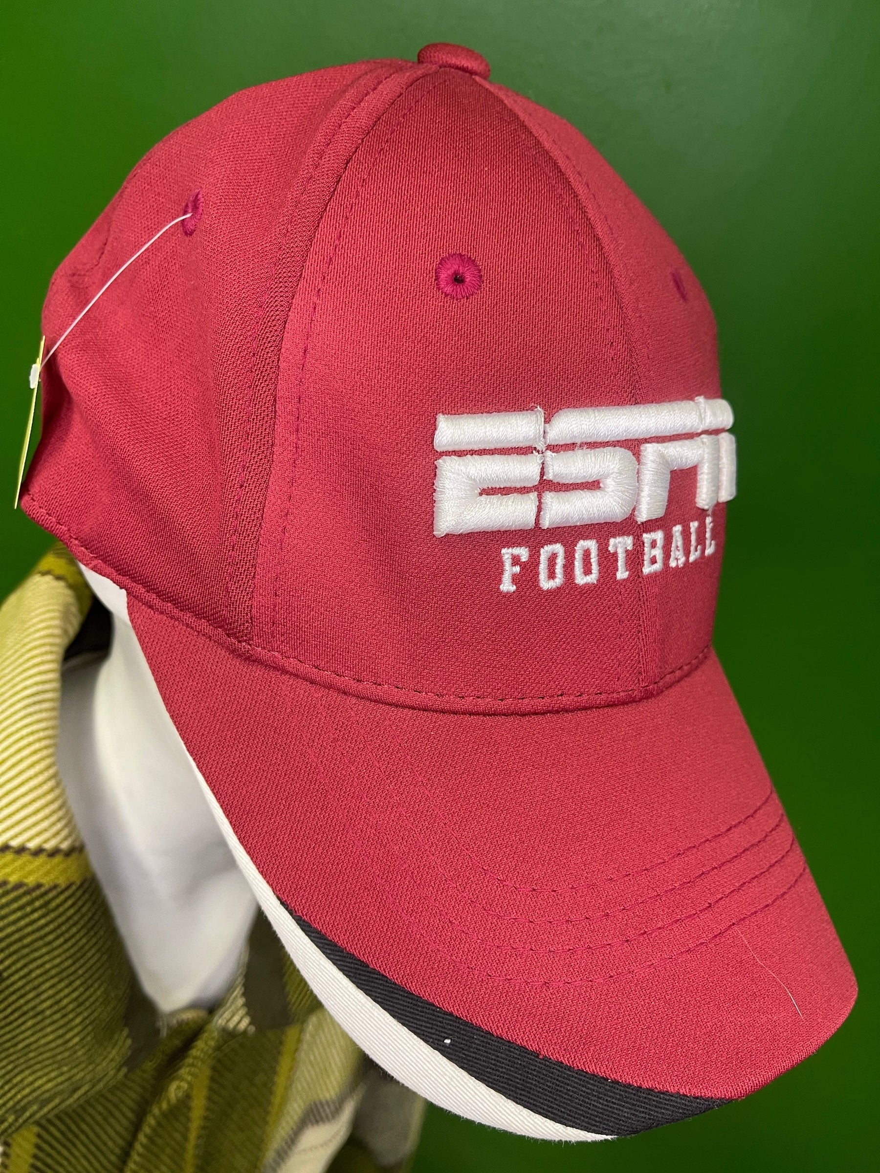 ESPN Football Red Stretch Fit Hat/Cap Small/Medium