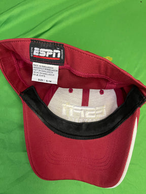 ESPN Football Red Stretch Fit Hat/Cap Small/Medium