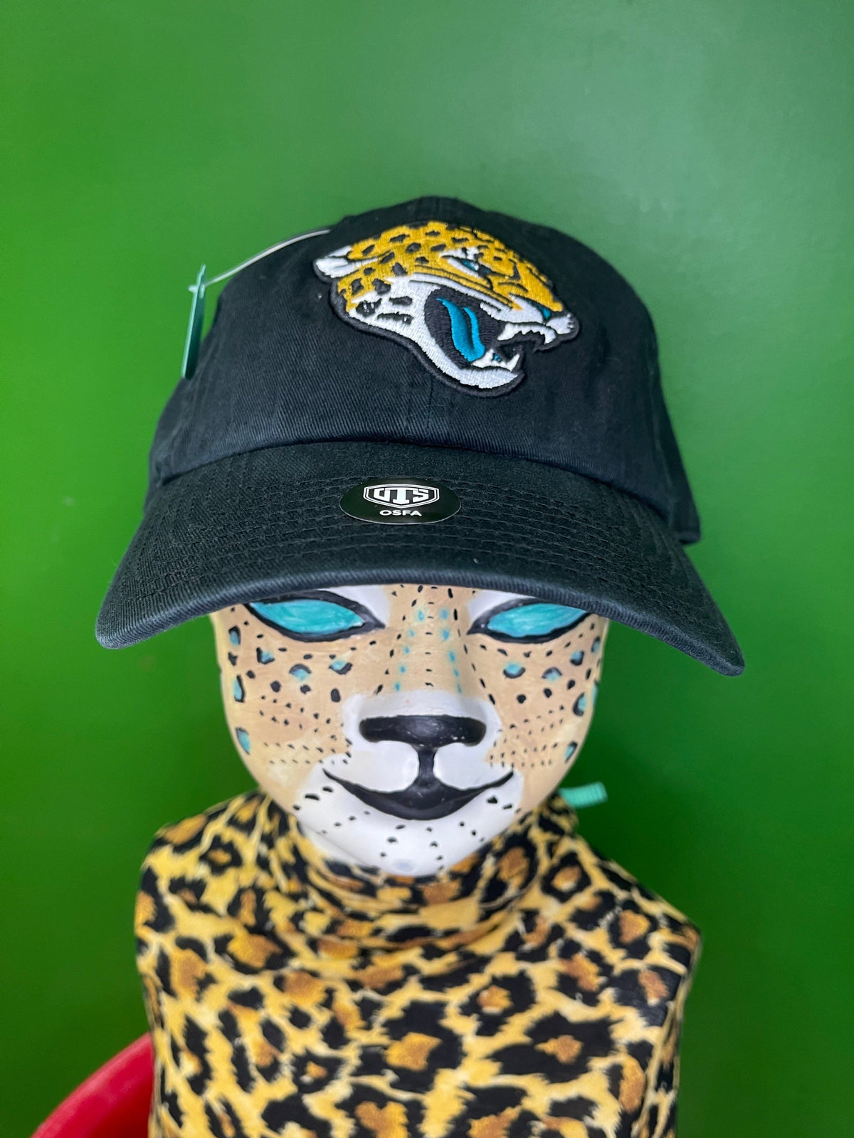 NFL Jacksonville Jaguars Black 100% Cotton Strapback Hat/Cap OSFM NWT