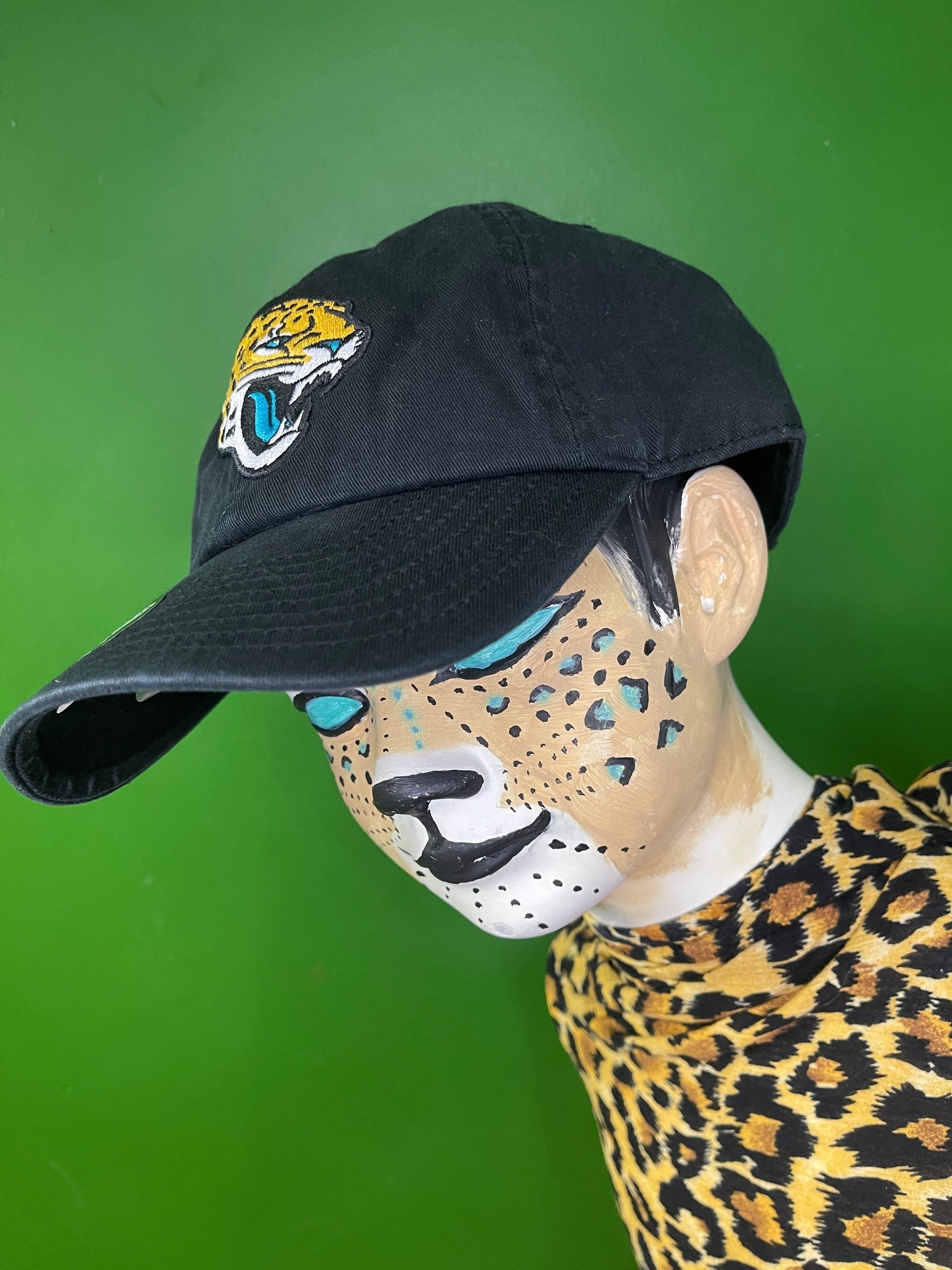 NFL Jacksonville Jaguars Black 100% Cotton Strapback Hat/Cap OSFM NWT