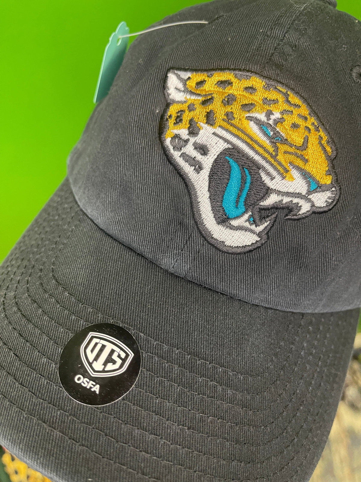 NFL Jacksonville Jaguars Black 100% Cotton Strapback Hat/Cap OSFM NWT