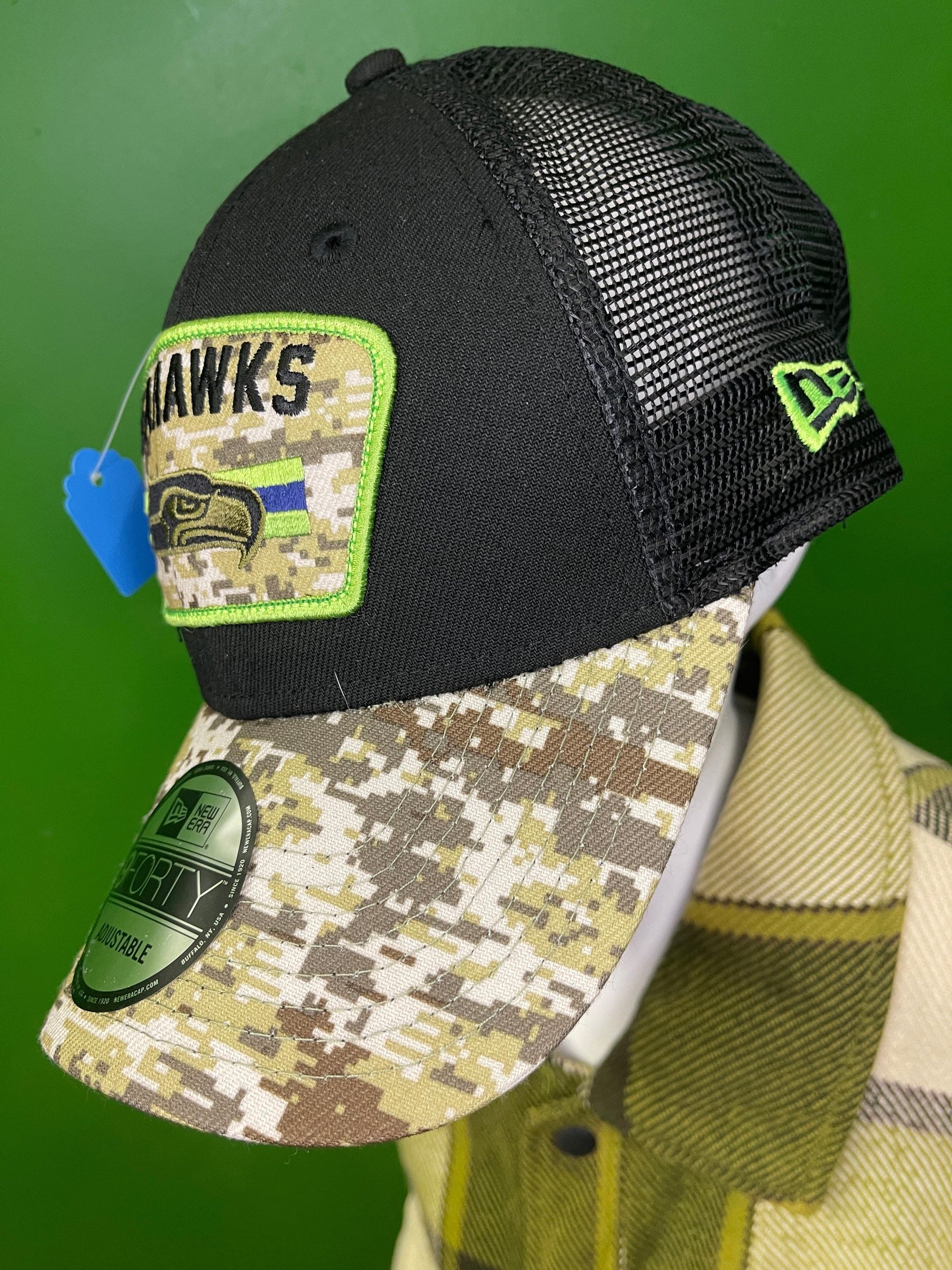 NFL Seattle Seahawks New Era 9FORTY Salute to Service Snapback Hat/Cap OSFM NWT