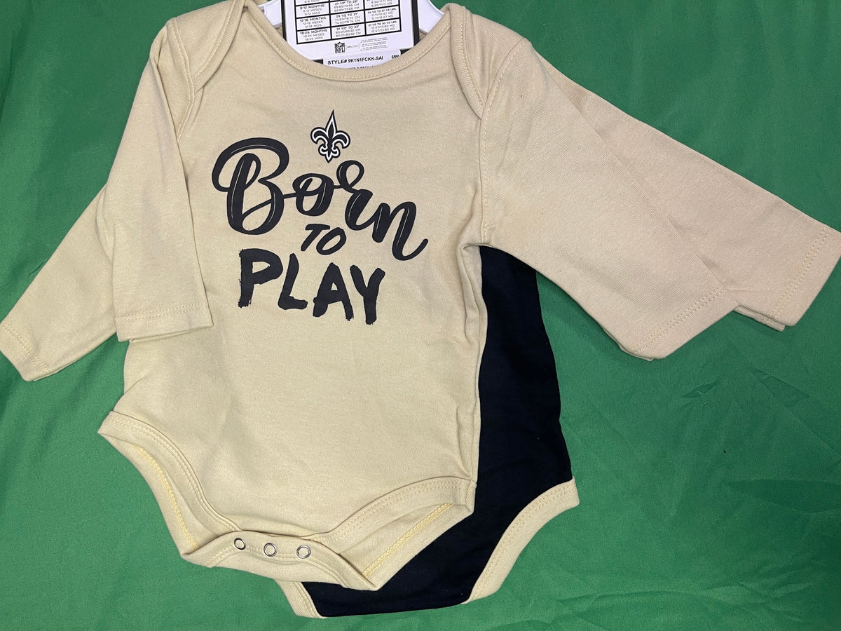 NFL New Orleans Saints 2-Pc L/S Bodysuits/Vests Infant Baby 0-3 Months NWT