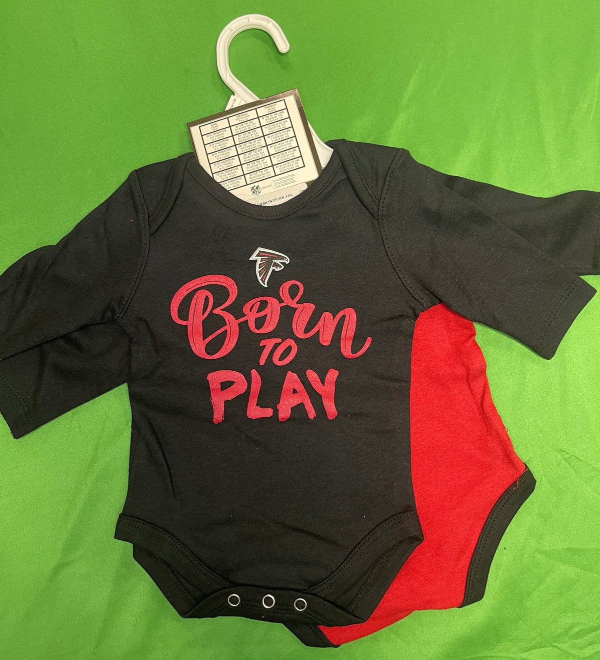 NFL Atlanta Falcons 2-Pc L/S Bodysuits/Vests Infant Baby 0-3 Months NWT