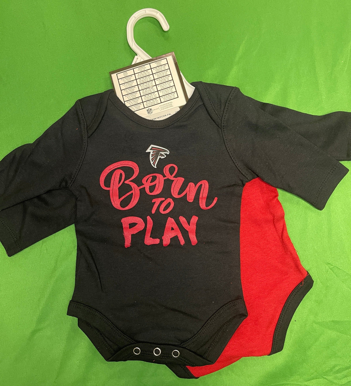 NFL Atlanta Falcons 2-Pc L/S Bodysuits/Vests Infant Baby 3-6 Months NWT