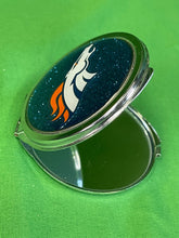 NFL Denver Broncos Glittery Silver Compact Mirror