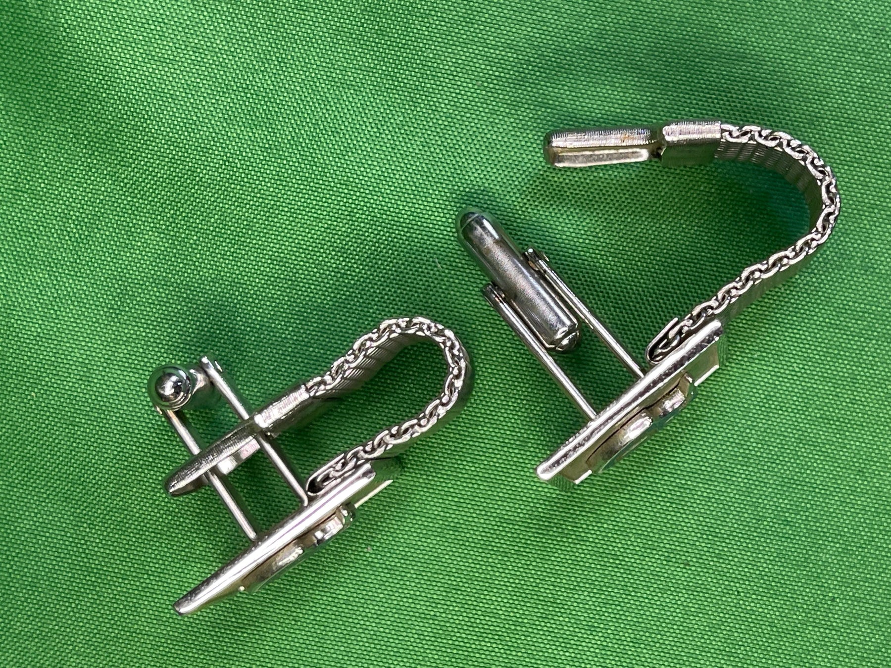 NFL Denver Broncos Vintage Silver Mesh Cuff Links