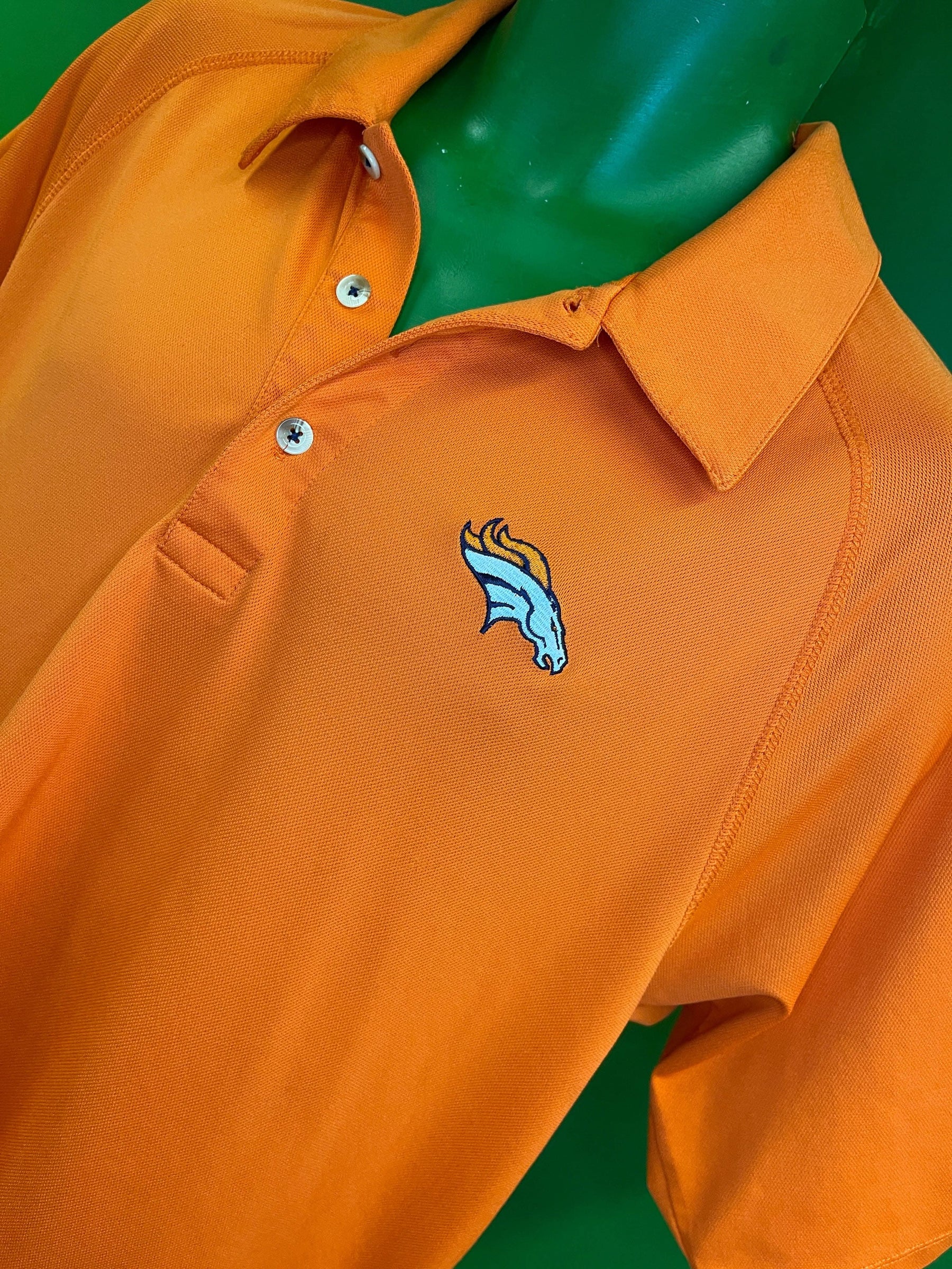 NFL Denver Broncos Lightweight Orange Golf Polo Shirt Men's Medium