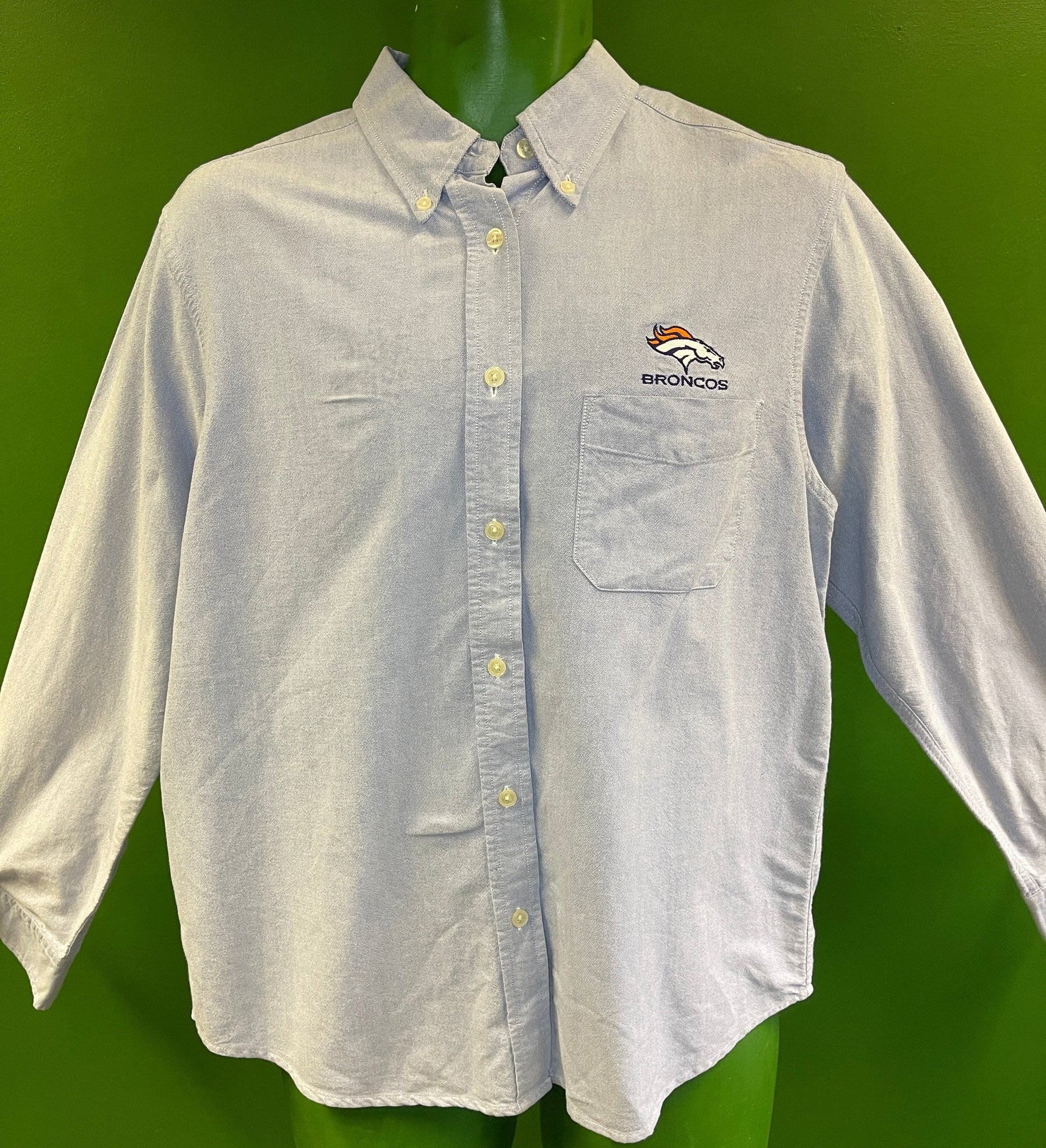 NFL Denver Broncos Antigua 100% Cotton Button-Up L/S Shirt Women's Medium