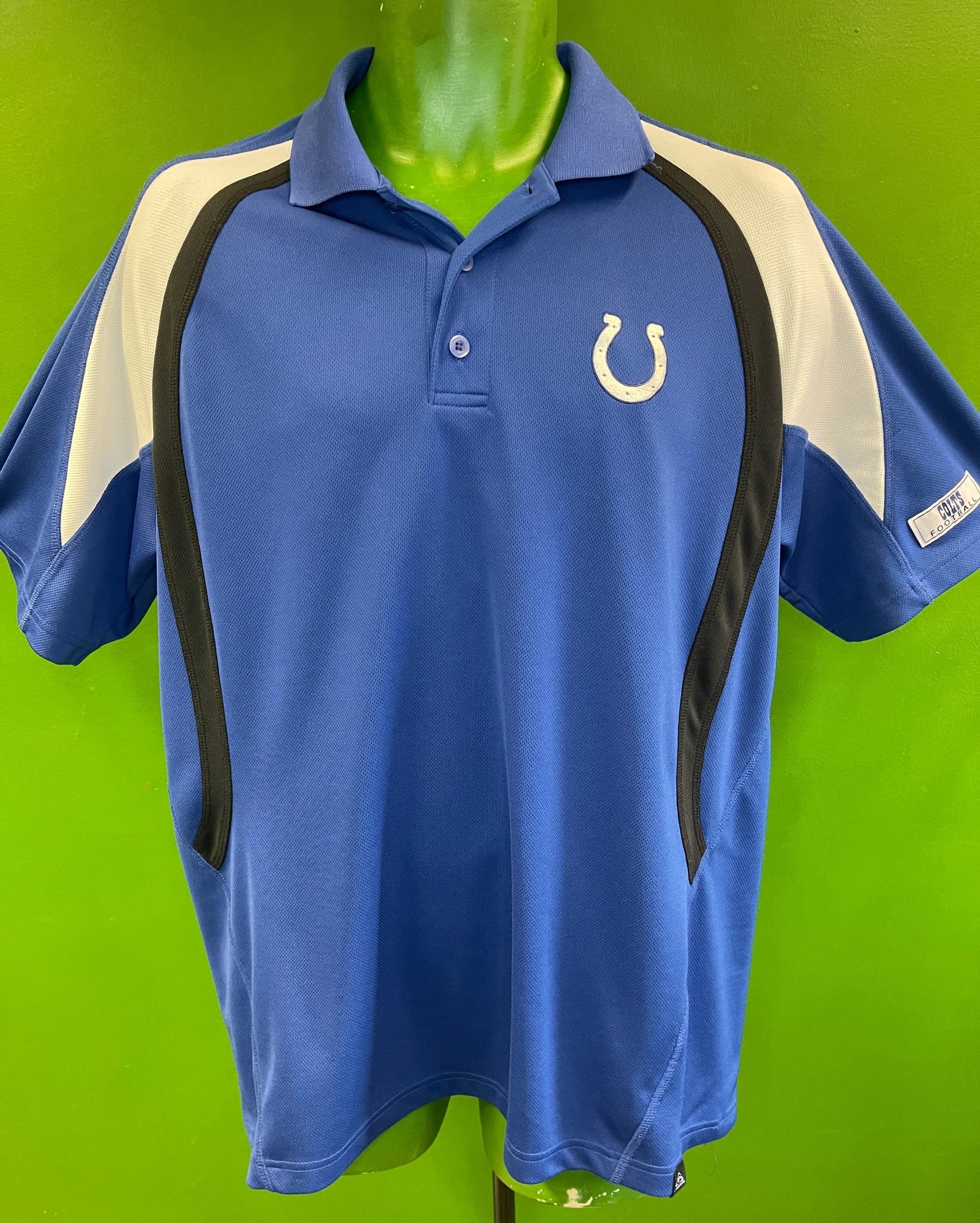 NFL Indianapolis Colts Lightweight Blue Golf Polo Shirt Men's Large