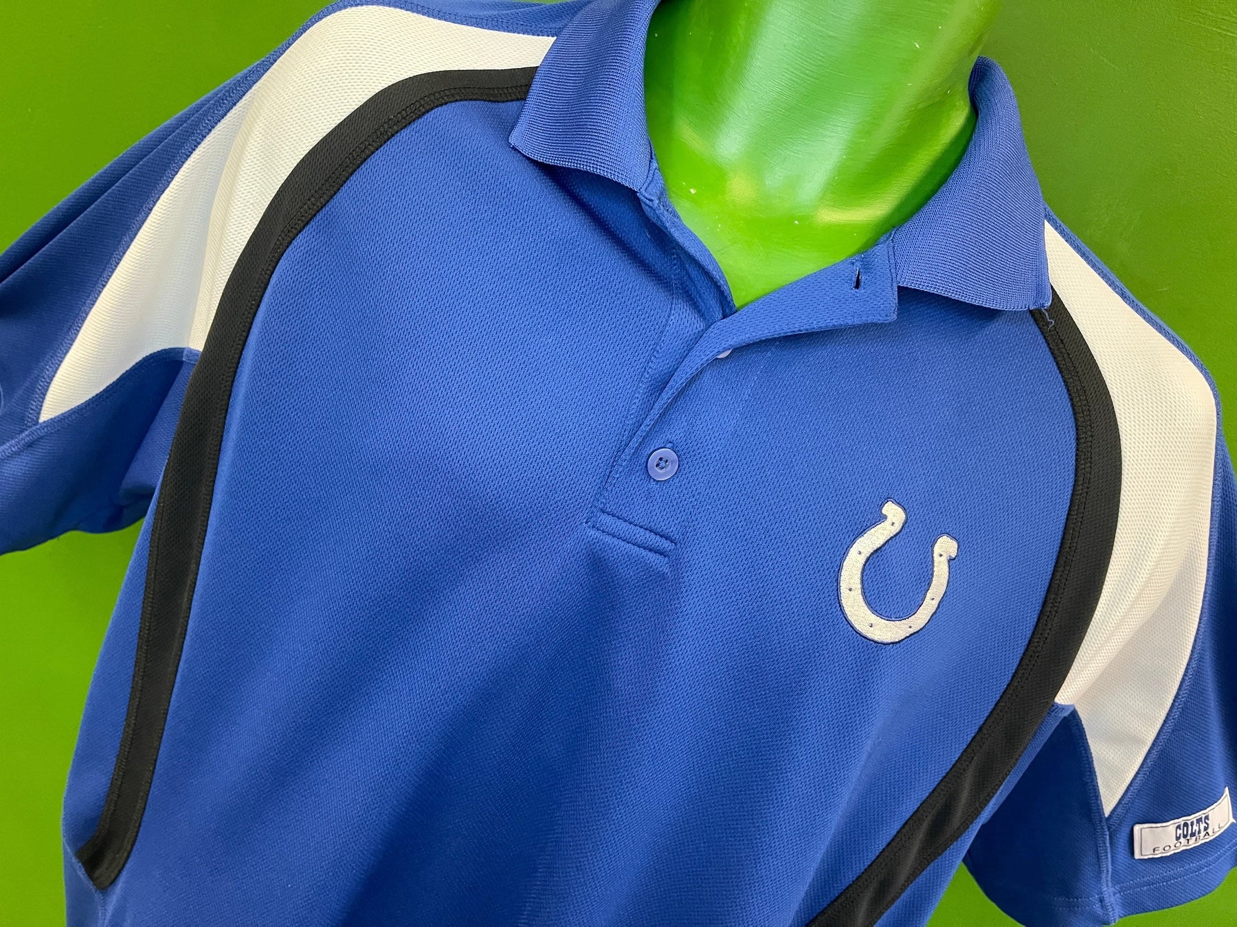 NFL Indianapolis Colts Lightweight Blue Golf Polo Shirt Men's Large